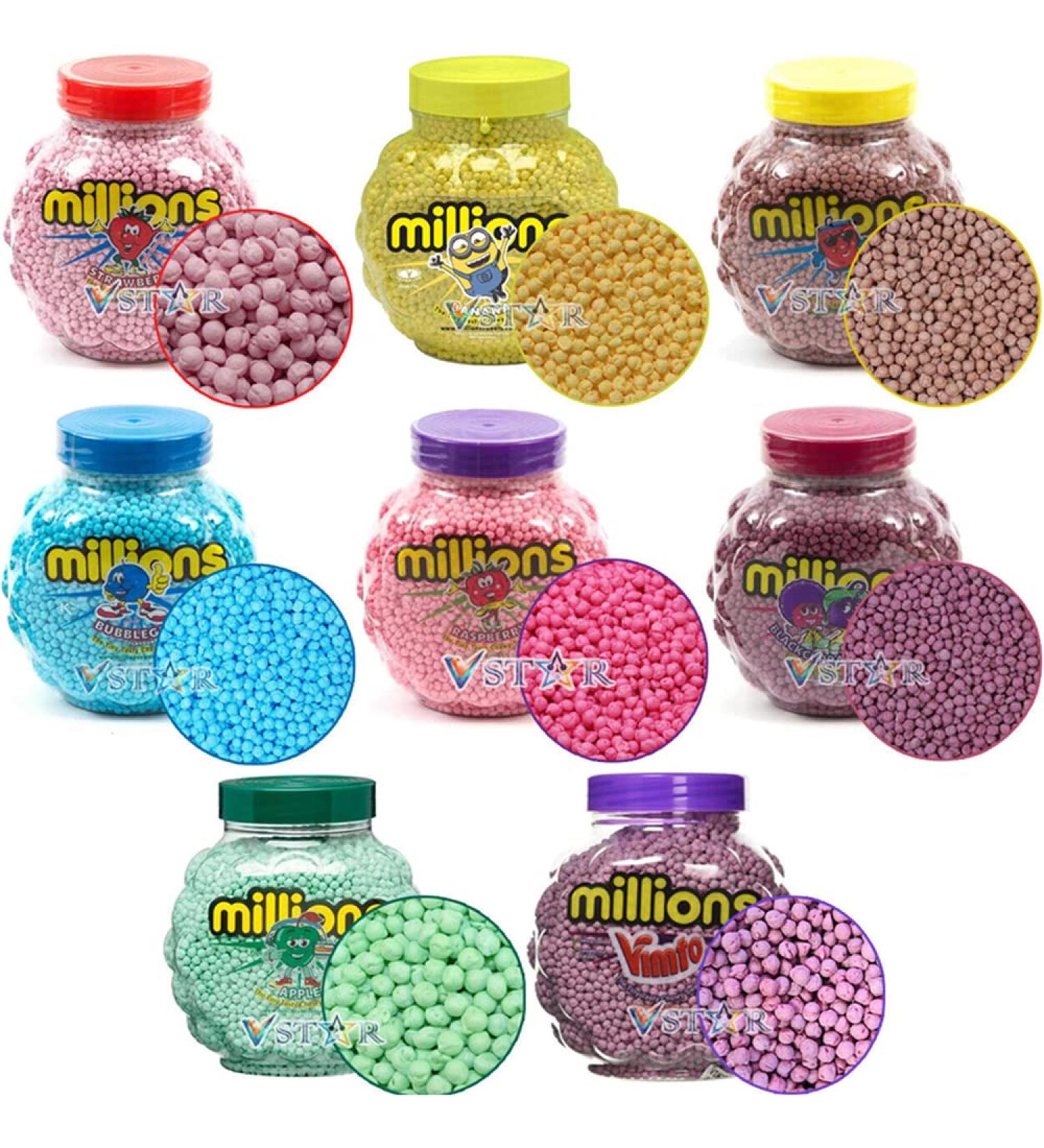 Millions Chewy Sweets Candy Jars Different Flavoured Sweets Collection Chewy Retro Party Wedding Favours - Pick Any 1 Jar of Sweets - Buy Online on GoSupps.com