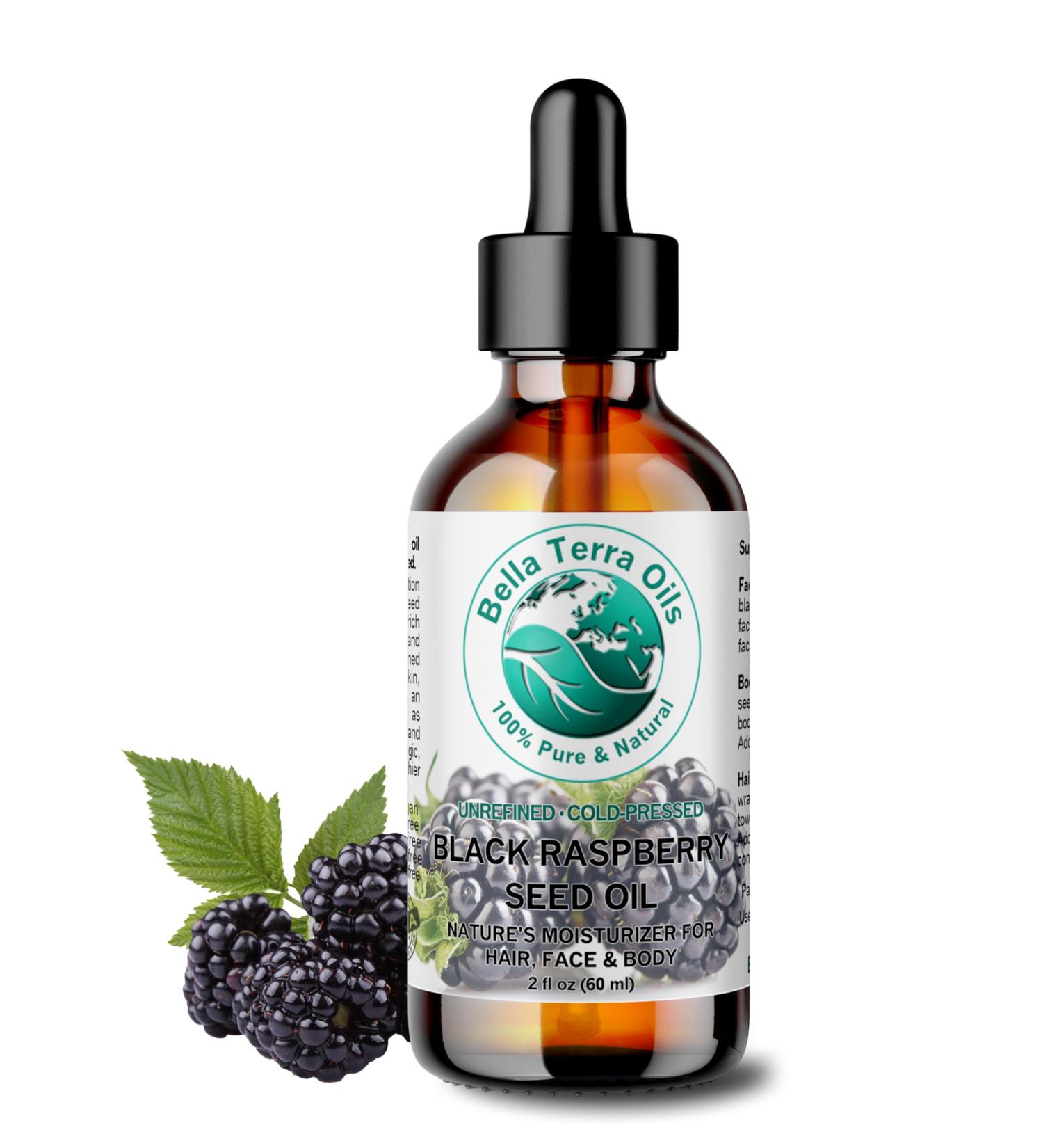 Buy Bella Terra Black Raspberry Seed Oil 2 oz - Cold-Pressed Unrefined High in Vitamin E & Omega-3 - Enhance Your Beauty Naturally - Buy Online on GoSupps.com