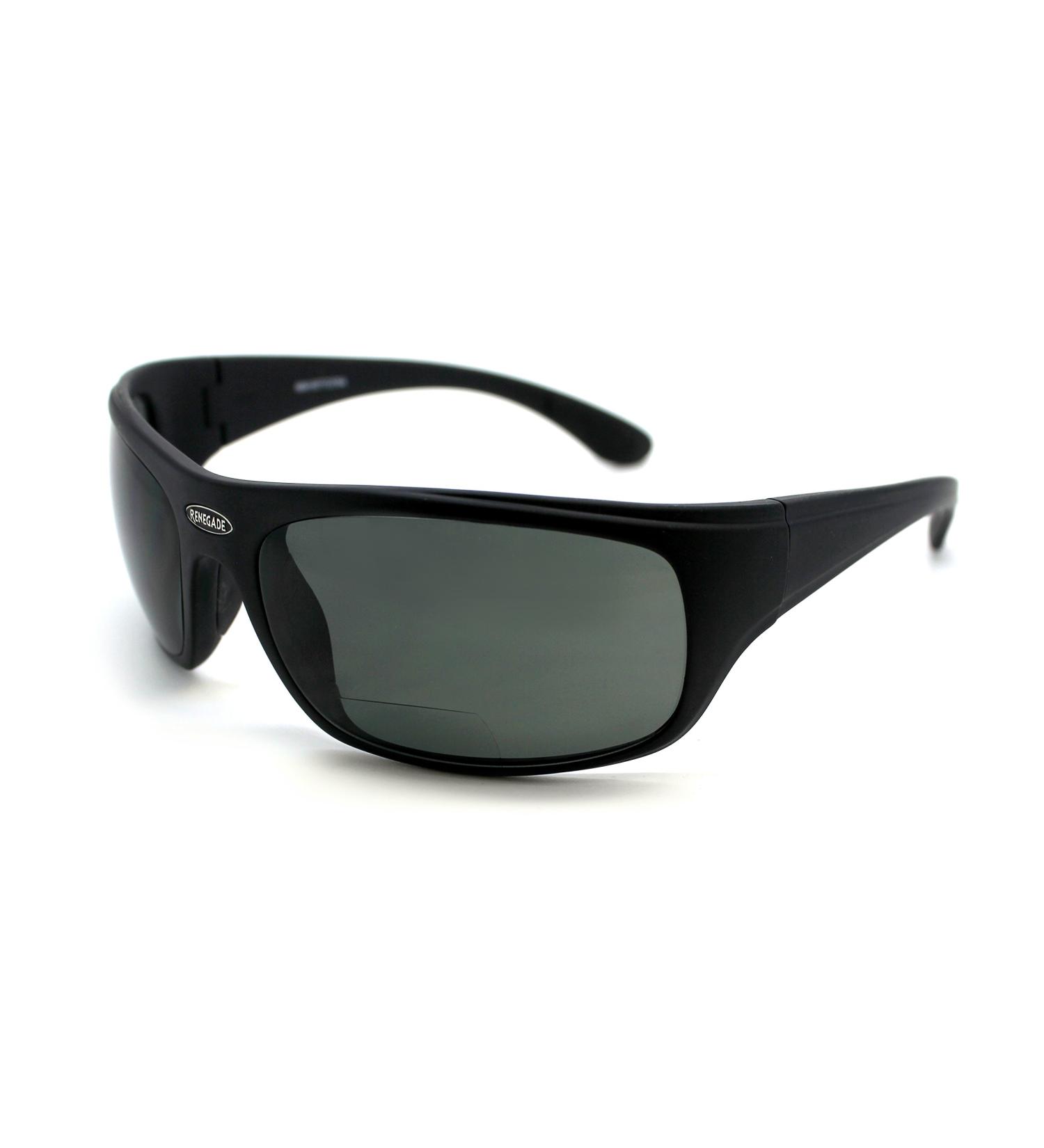 RENEGADE Bifocal Polarized Fishing Sunglasses +1.50 - Matte Black/Grey Lens - Buy Online on GoSupps.com