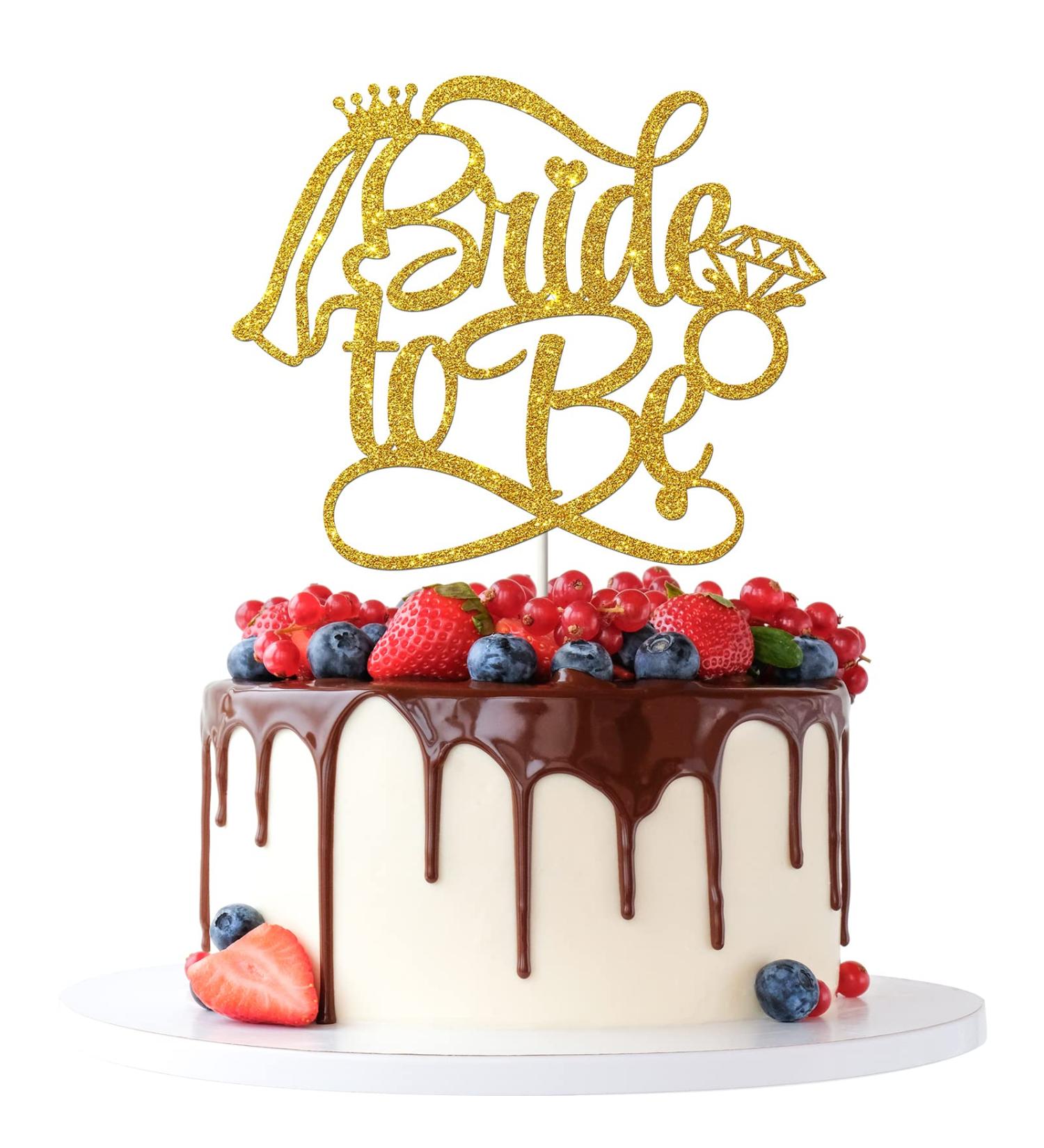 Tenhaisi Gold Glitter Bride to Be Cake Topper Bridal Shower/Wedding/Engagement Party Decorations Bridal Sign Wedding Party Supplies - Buy Online on GoSupps.com