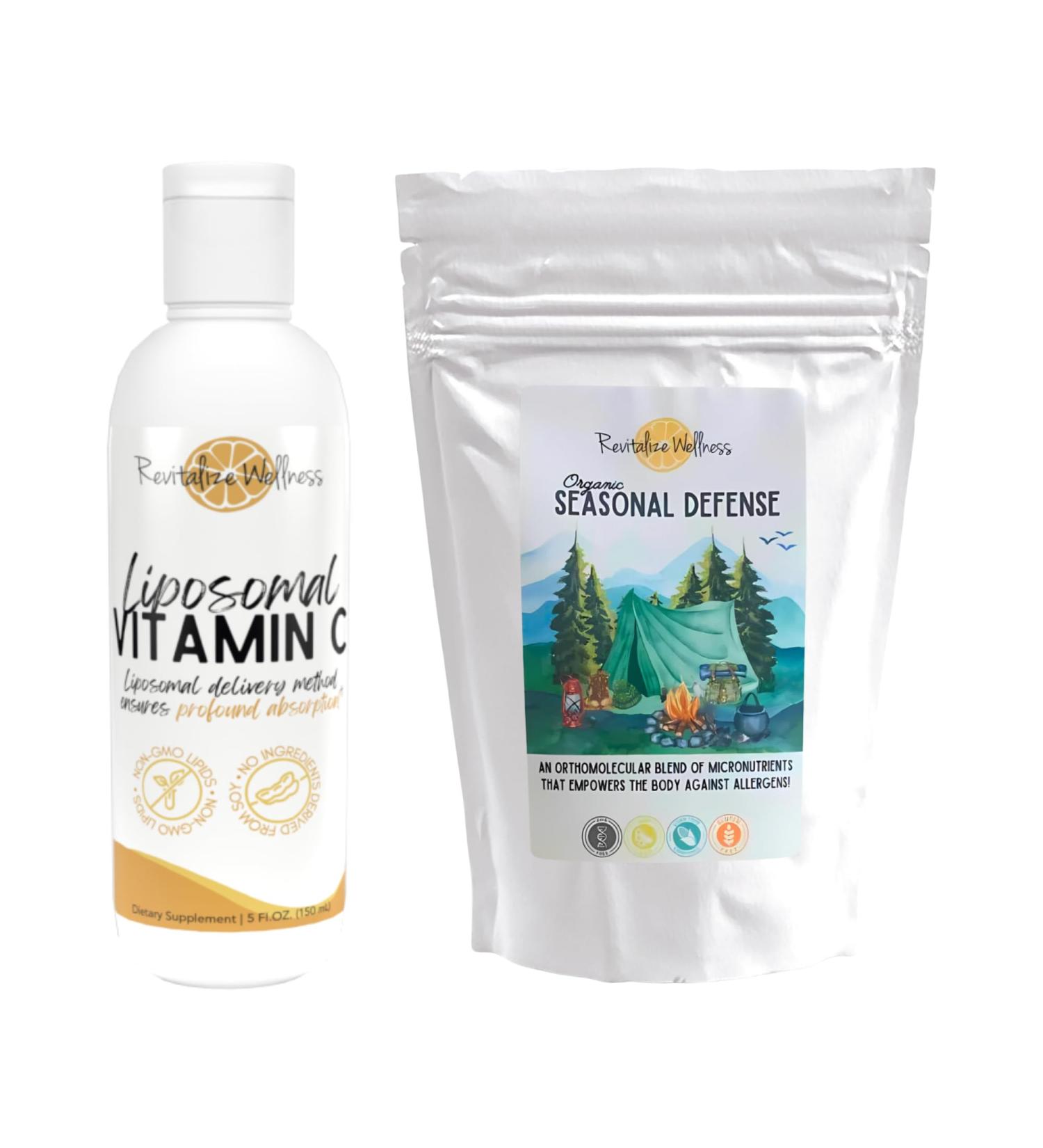 Revitalize Wellness Bundle | Liposomal Vitamin C 30 Servings and Organic Seasonal Defense (Fruit Punch) 30 Servings - Buy Online on GoSupps.com