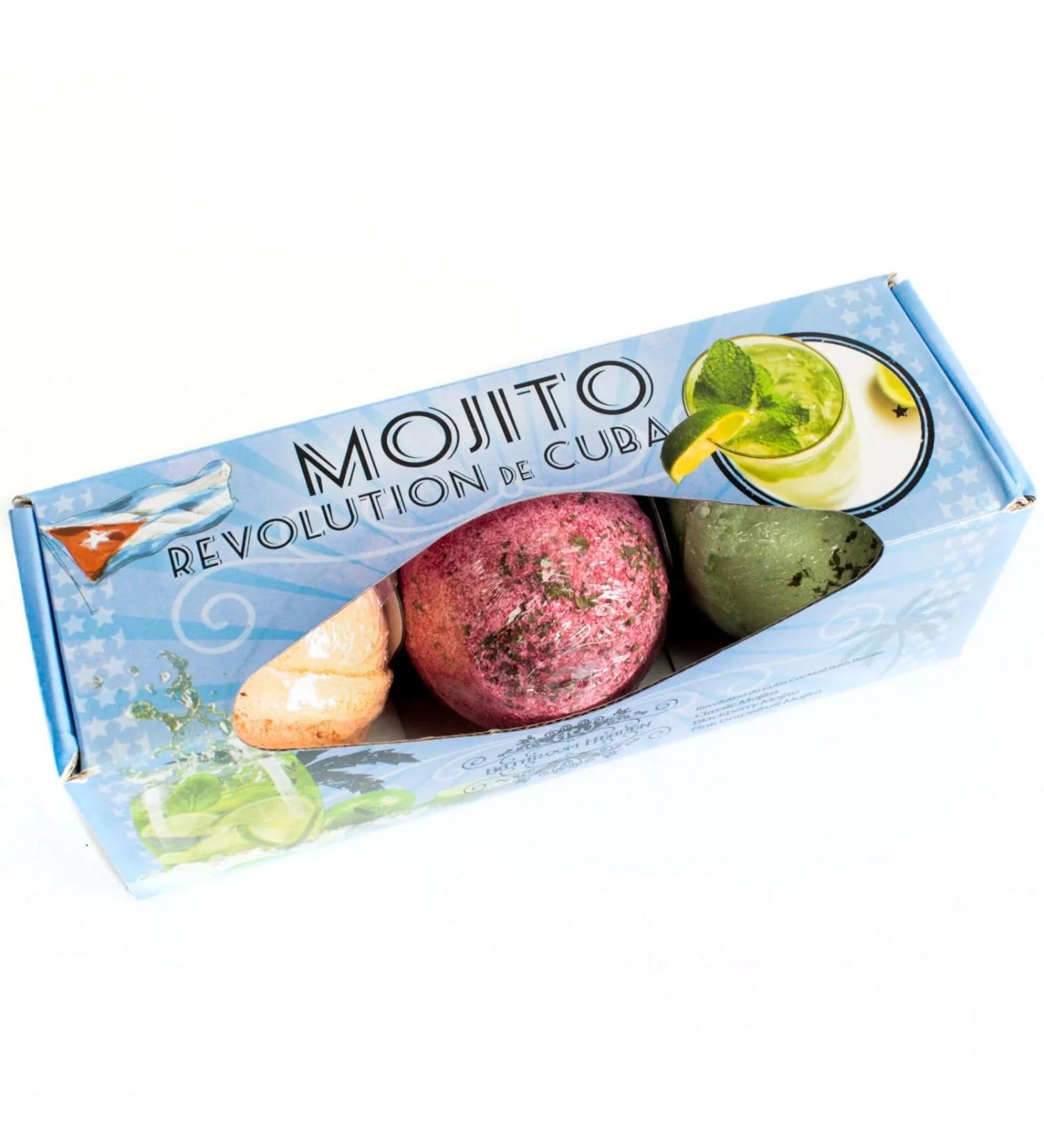 Relaxation Cocktail Gift Set: 3 x 100g Mojito Scented Floating Bath Bombs - Ideal for Self-Care & Gifting - Buy Online on GoSupps.com