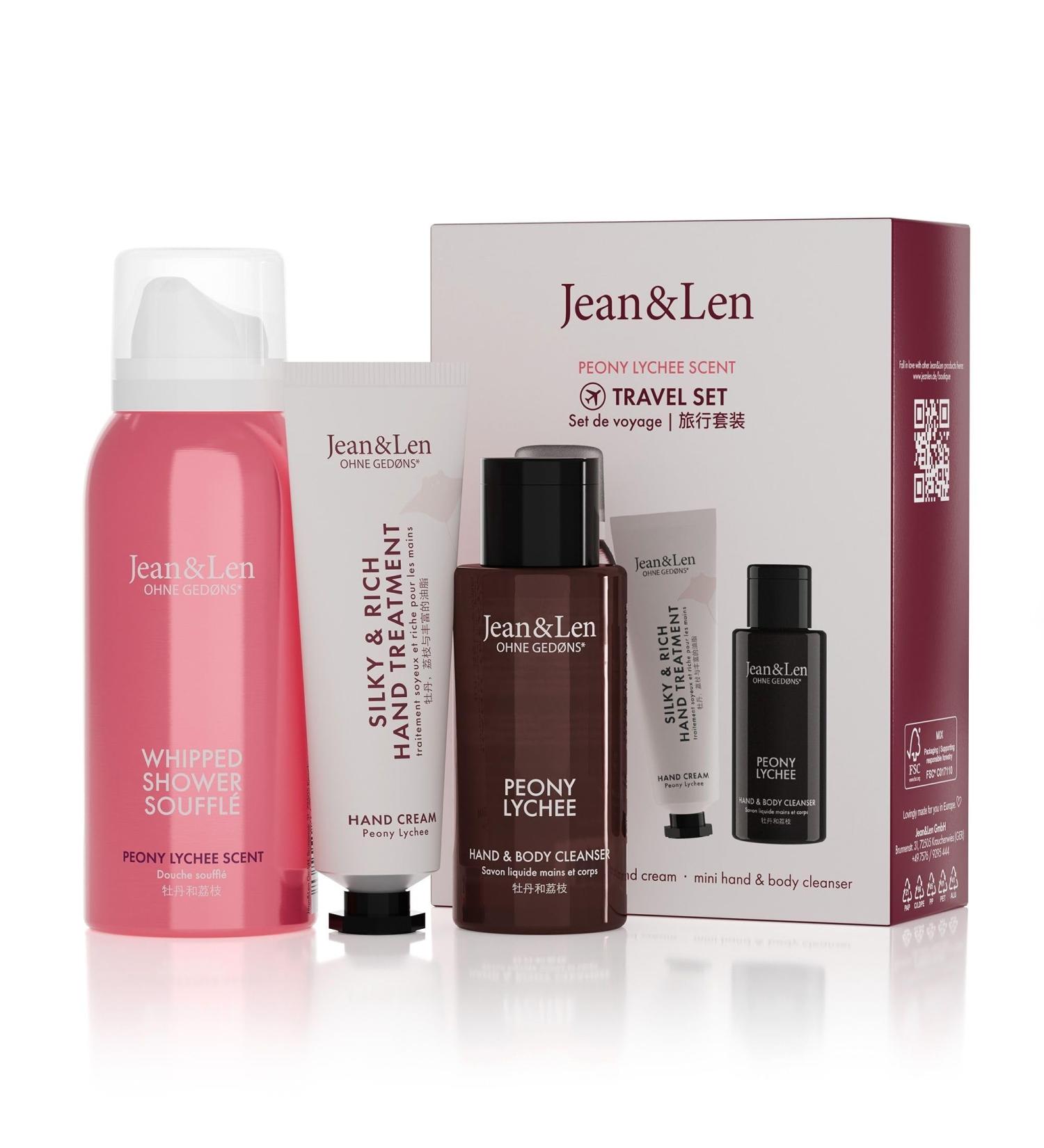 Jean & Len Travel Set - Pentecost & Litschi | Vegan Gift Set FSC Certified Ideal for Body & Mind Perfect Souvenir or Small Gift - Buy Online on GoSupps.com