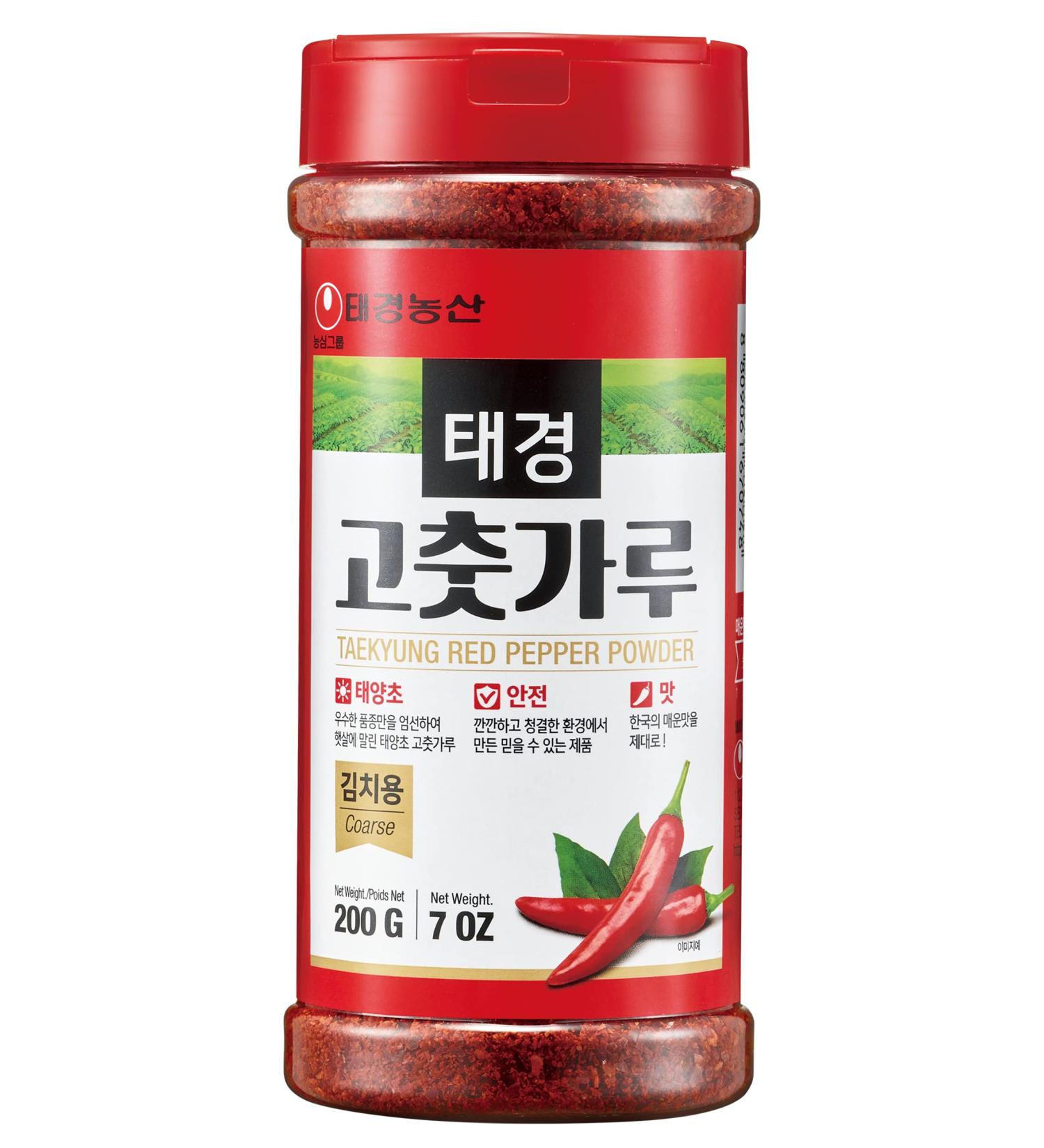 Taekyung Chili Powder For Kimchi (Flake 7oz) - Authentic Korean Gochugaru Spice Seasoning - Buy Online on GoSupps.com