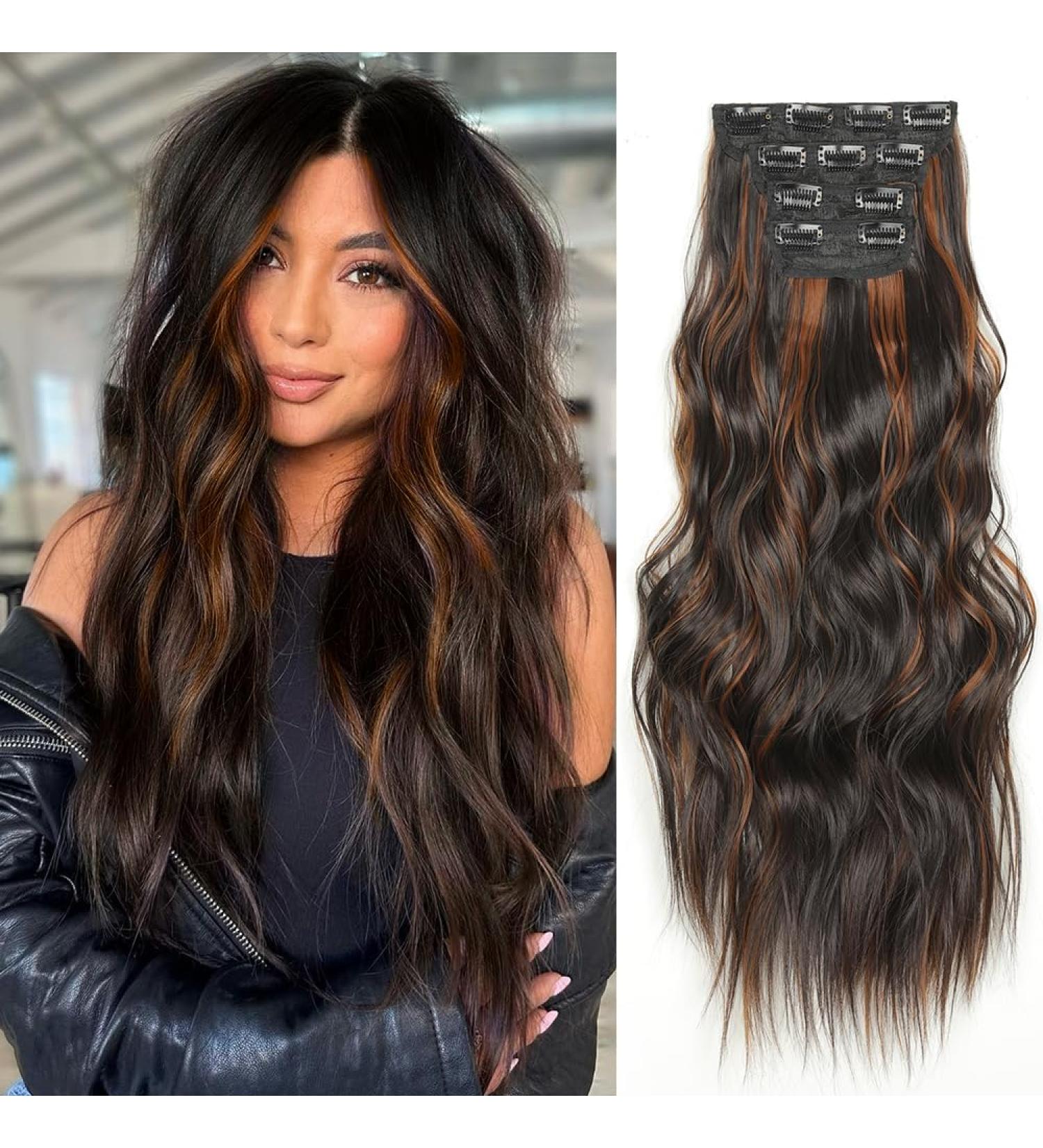 YDDM 24-Inch Wavy Hair Extensions - Clip-In Synthetic Hair Realistic Look 4pcs Affordable & Easy to Use - Buy Online on GoSupps.com