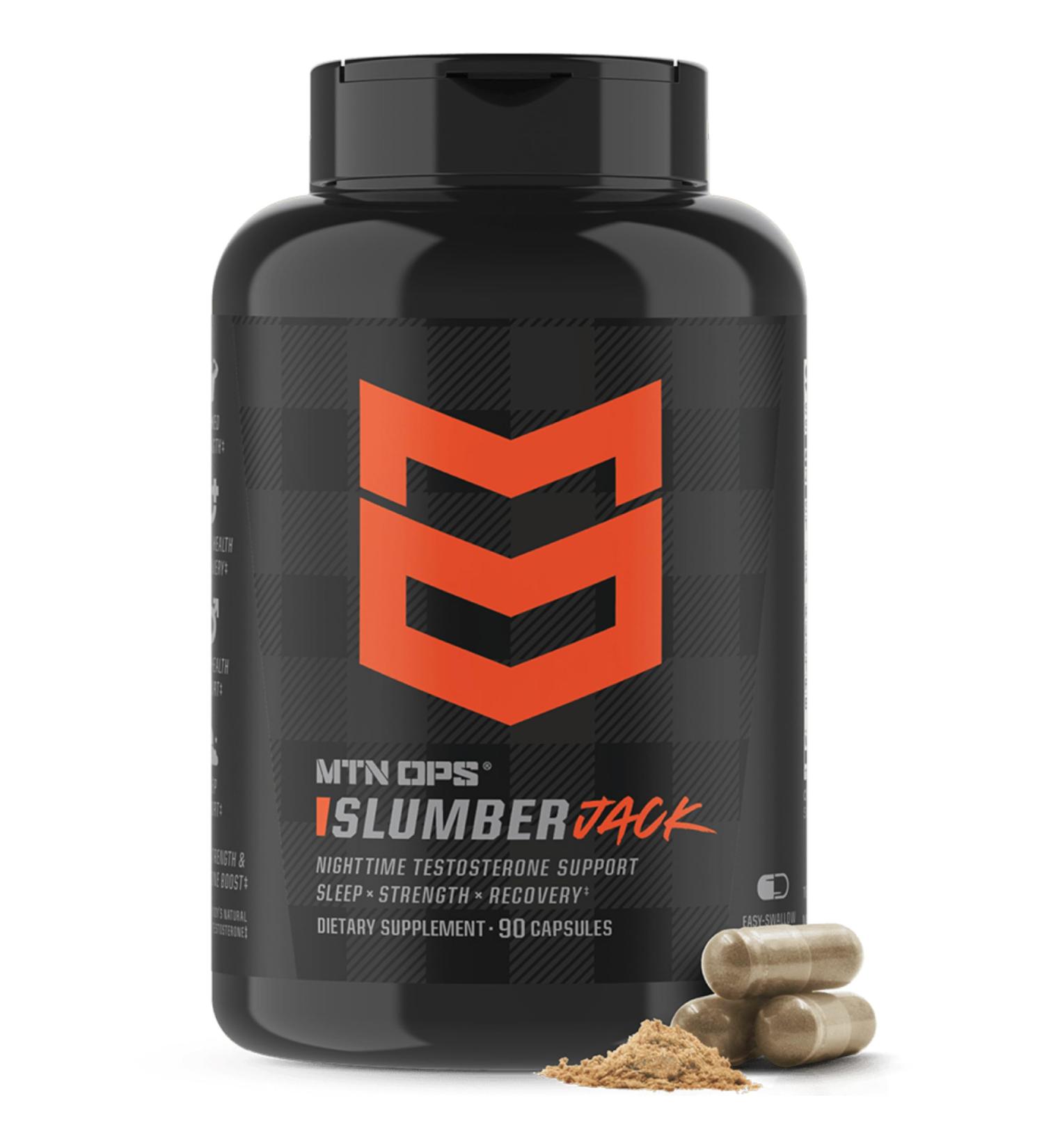MTN OPS Slumber Jack Nighttime Supplement with Ashwagandha GABA Melatonin & Tesnor Supports Restful Sleep Recovery Vitality & Men s Wellness 30 Servings - Buy Online on GoSupps.com