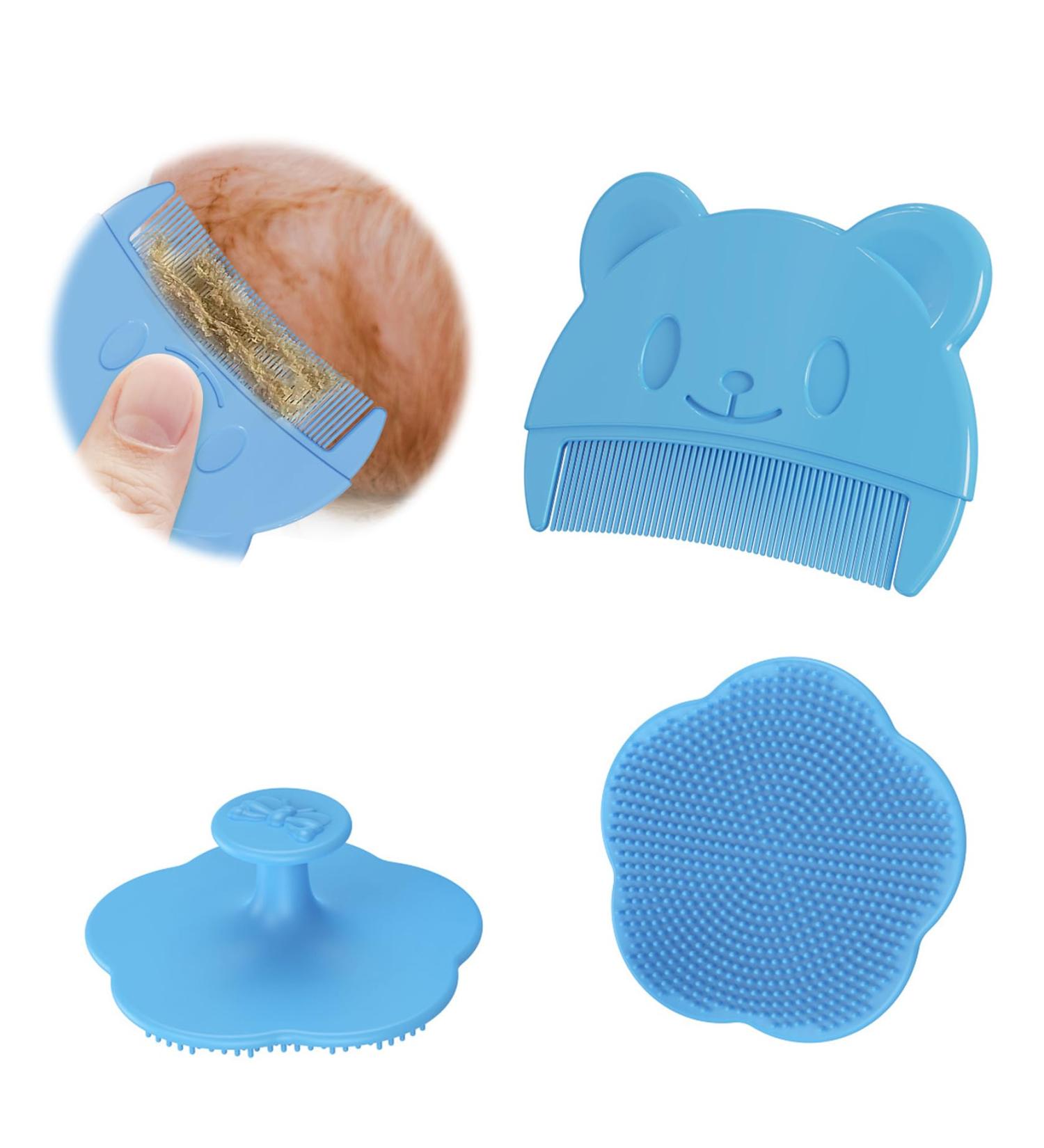 Qerich Baby Brush 2-Pack | Milk Scab Remover & Scalp Massage Brush for Newborns | Ultra Soft Silicone Hairbrush Set - Buy Online on GoSupps.com