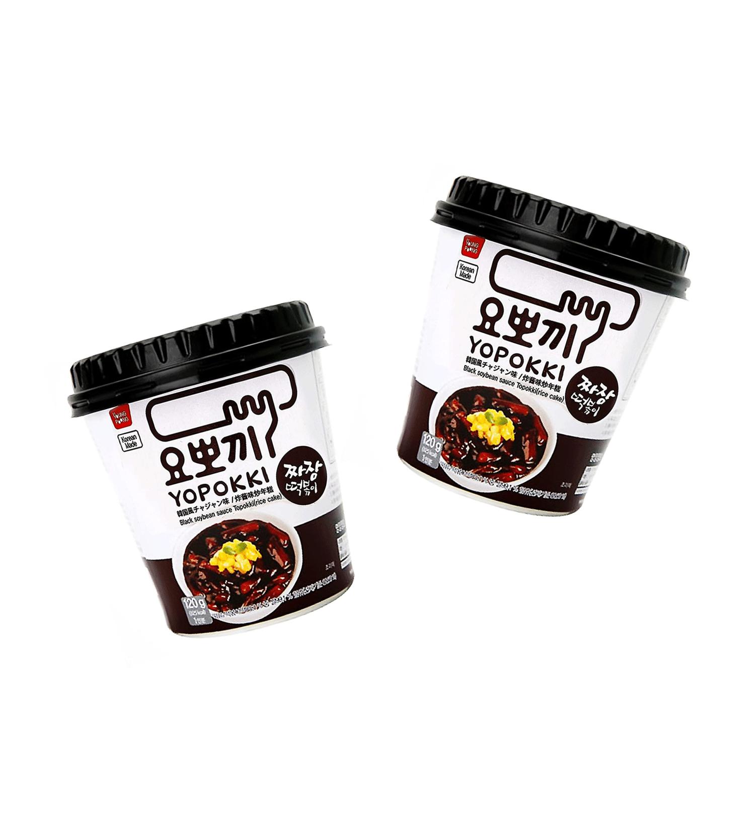 Yopokki Double Pack Black Beans Jjajang - Spicy Korean Rice Cake Cups - 2x120g - Authentic OG Asia - Buy Online on GoSupps.com