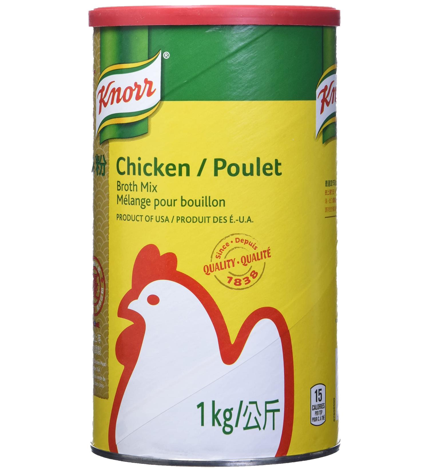 Knorr Chicken Flavored Broth Mix - 1kg Can Yellow - Buy Online on GoSupps.com