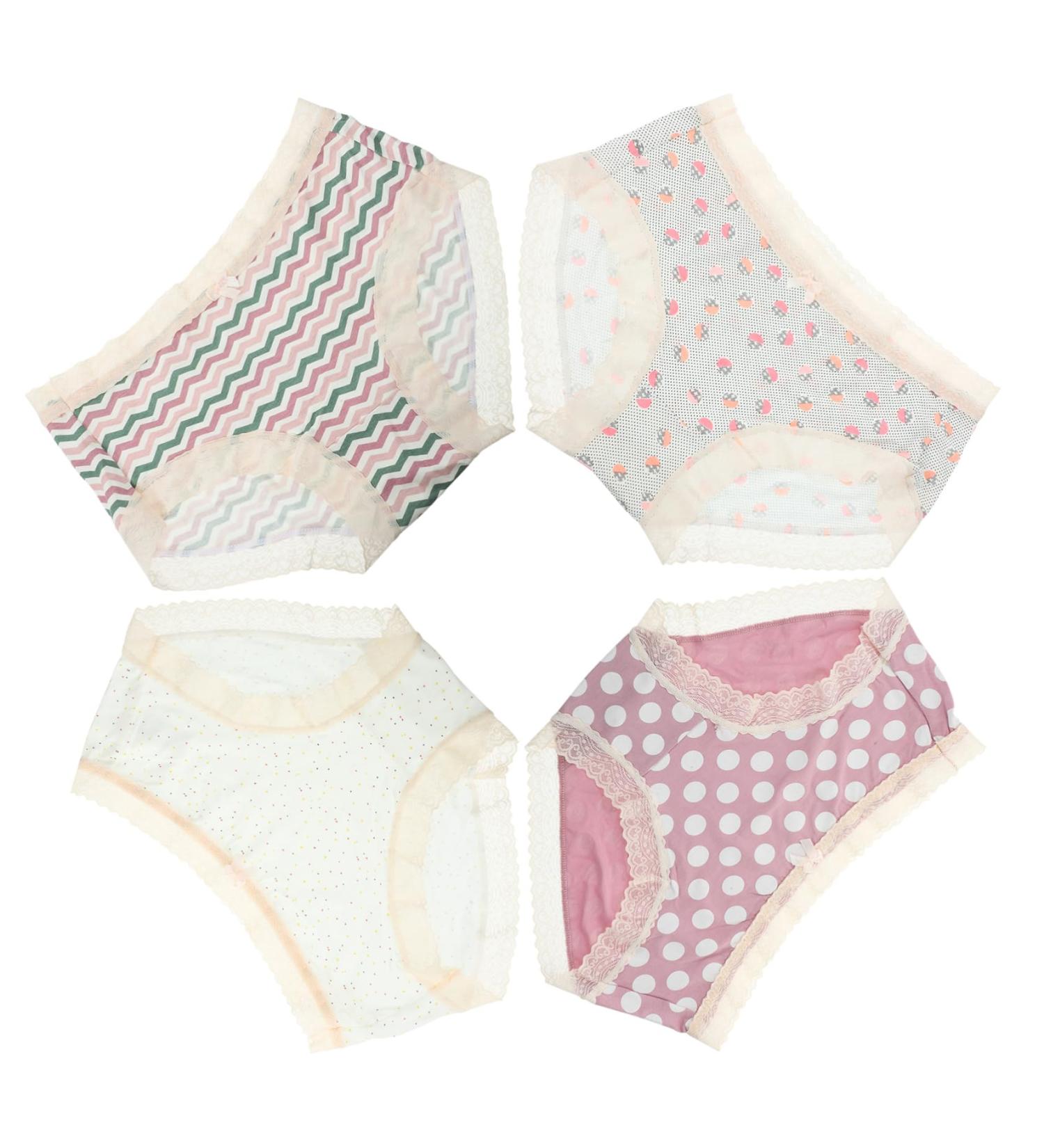 Coolhiya Women's Printed Breathable Briefs - 4 Piece Set | Stylish Underwear for Comfort & Support - Buy Online on GoSupps.com