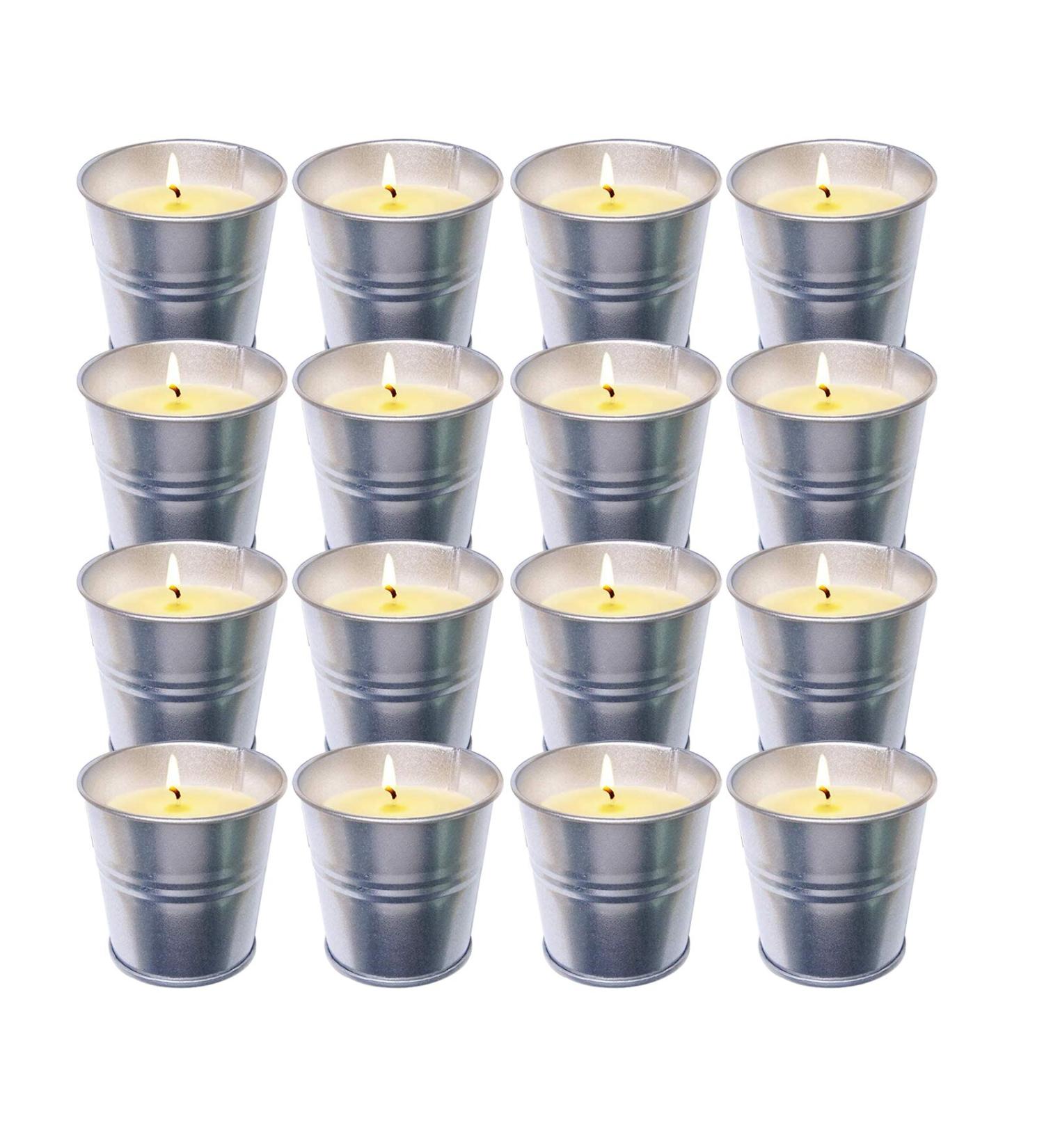 Topsics 16-Piece Citronella Candle Set | Natural Soy Wax Outdoor Candles for Garden Camping & Terrace | 160-192 Hours Burn Time - Buy Online on GoSupps.com
