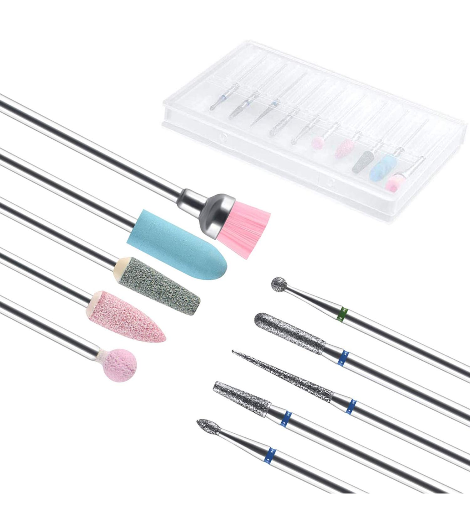 Jeopoom Nail Miller Grinding Heads Bits 10 Pieces - Professional Manicure & Pedicure Kit for Gel Nails Polishing & Nail Surface Care - Buy Online on GoSupps.com