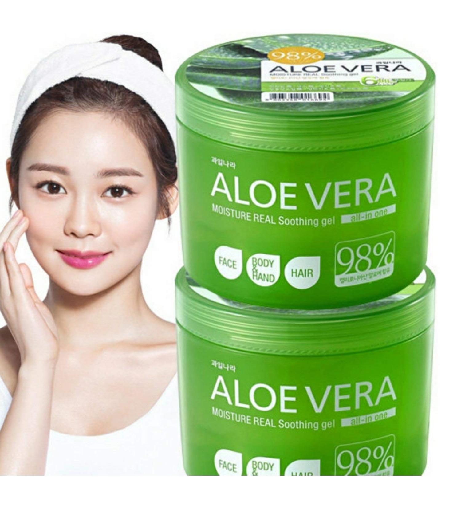 Kwailnara 98% Aloe Vera Moisture Gel - Soothing Gel for Face Body Hair | 500ml / 16.9oz - International Shipping - Buy Online on GoSupps.com