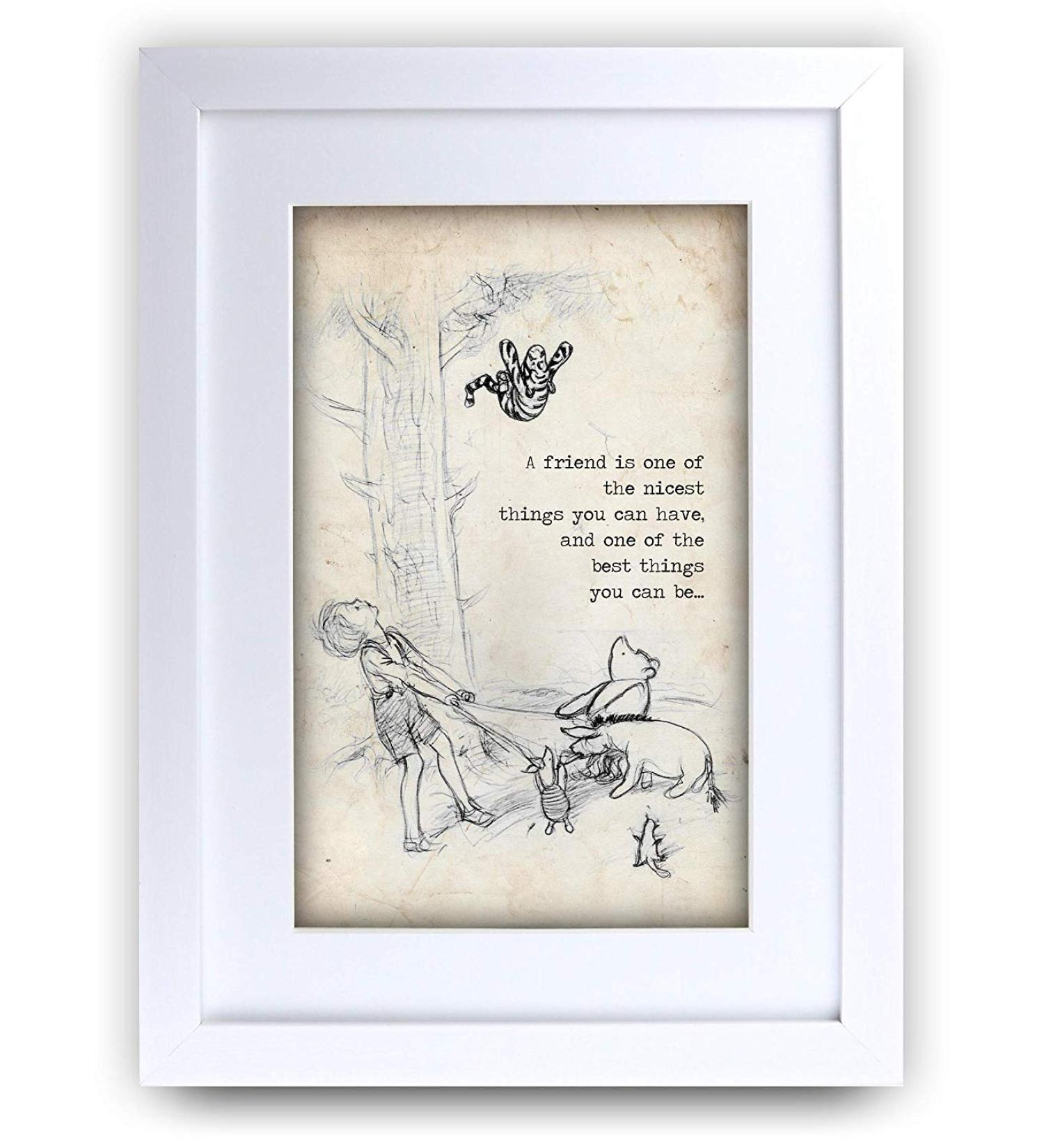HWC Trading Winnie the Pooh Nicest Best Friend A3 Framed Nursery Print - Ideal Baby Shower or Newborn Gift - Buy Online on GoSupps.com