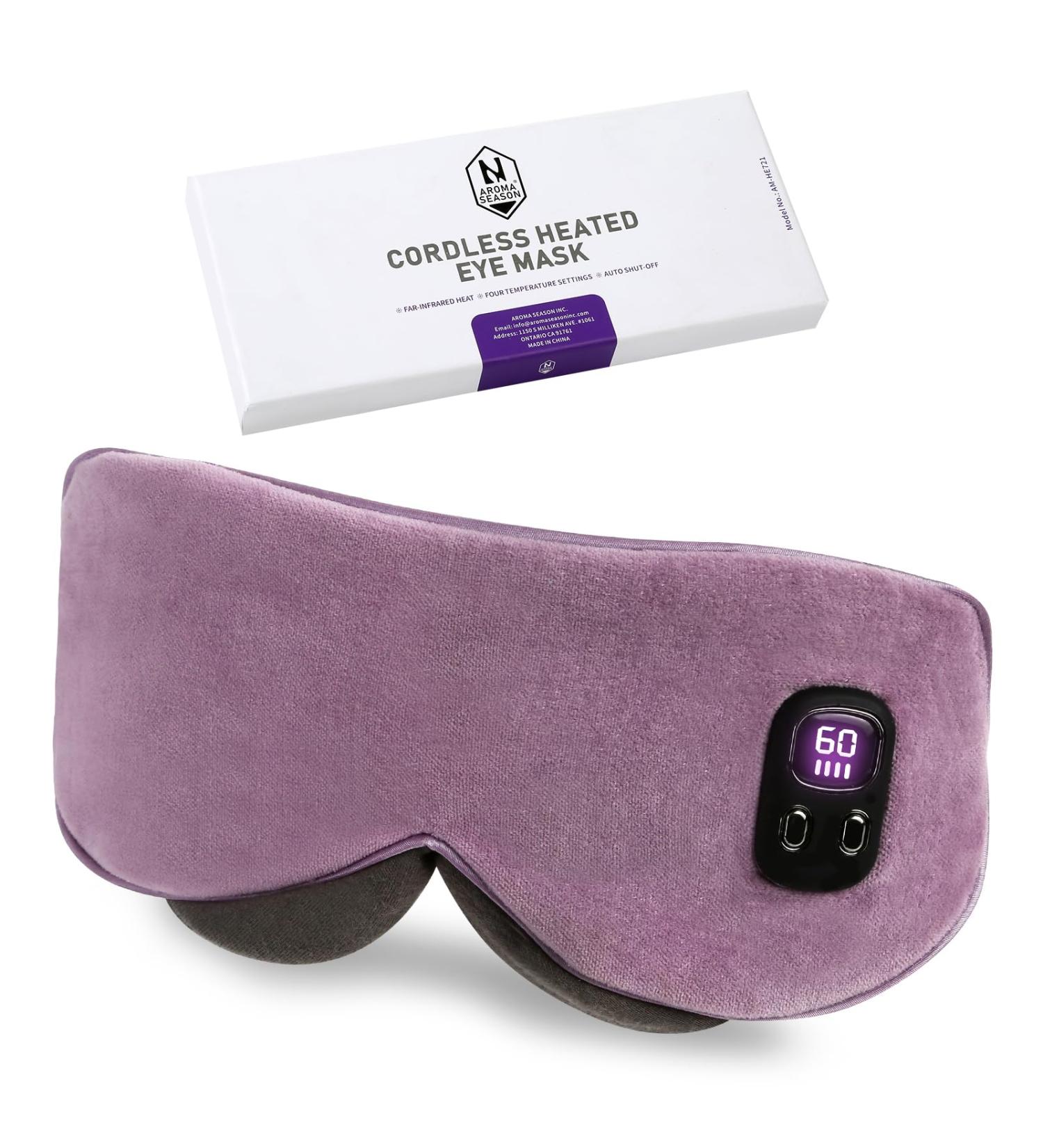 Aroma Season Heated Eye Mask - Cordless Washable Warm Compress for Dry Eyes Styes MGD Blepharitis & Chalazion - Perfect Gift for Men & Women (Wisteria - Buy Online on GoSupps.com