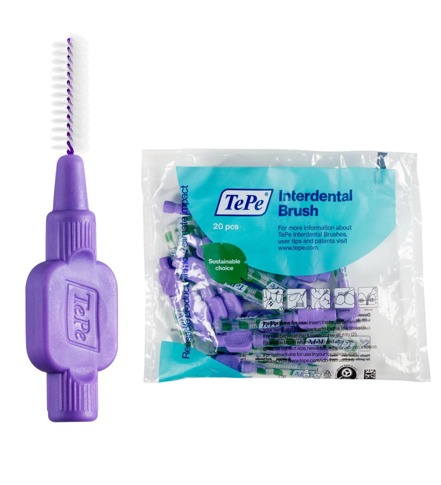 TePe Interdental Brush Original Purple 1.1mm/ISO 6 20pcs - Efficient Plaque Removal for Narrow Gaps - 20 Count - Size 6 - Buy Online on GoSupps.com