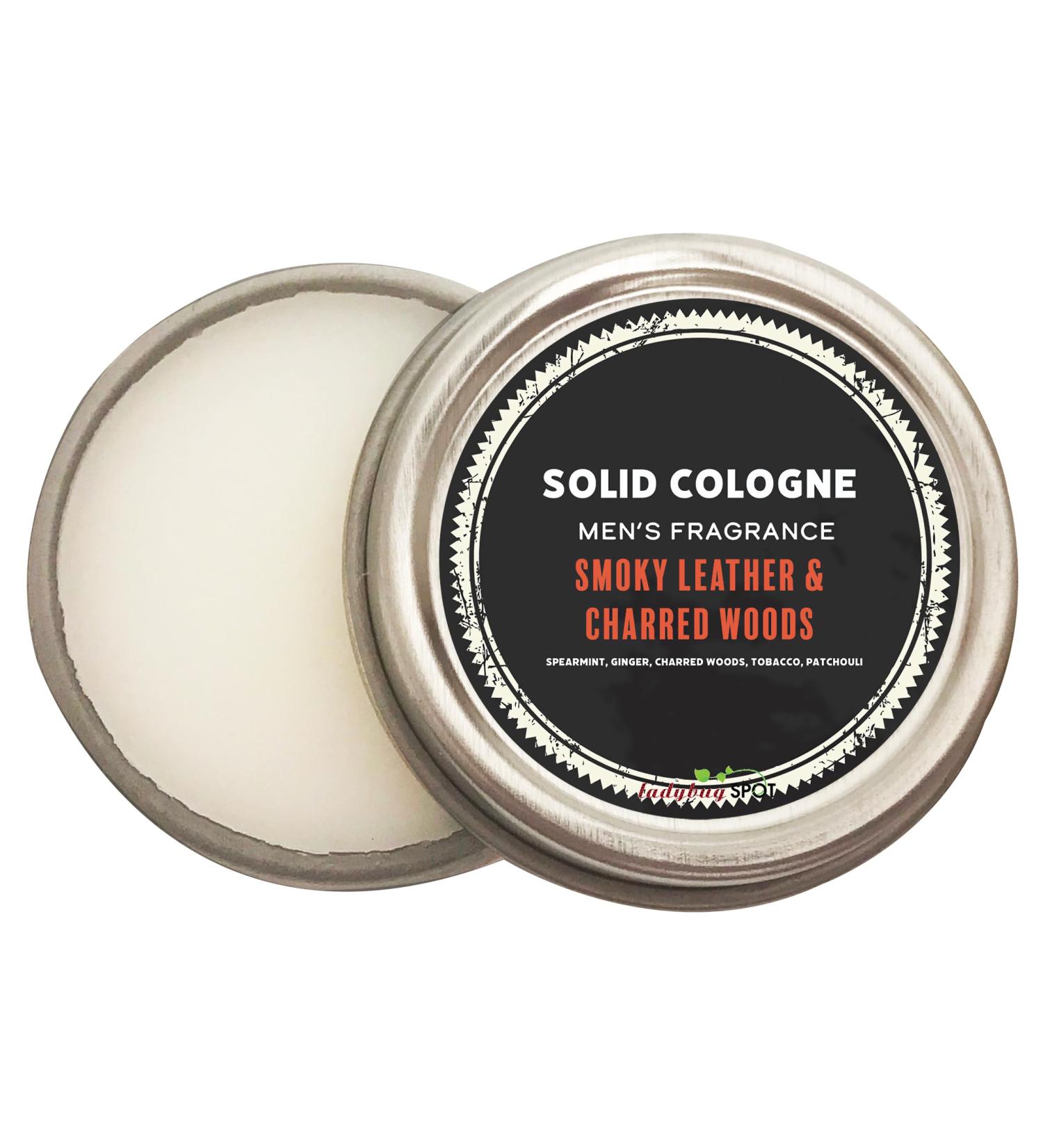 Ladybug Spot Natural Solid Cologne With Sandalwood Note & Amber Note Infused with Essential Oils for Men & Woman 1/4 OZ Sample Size (Smoky Leather & Charred Woods) - Buy Online on GoSupps.com