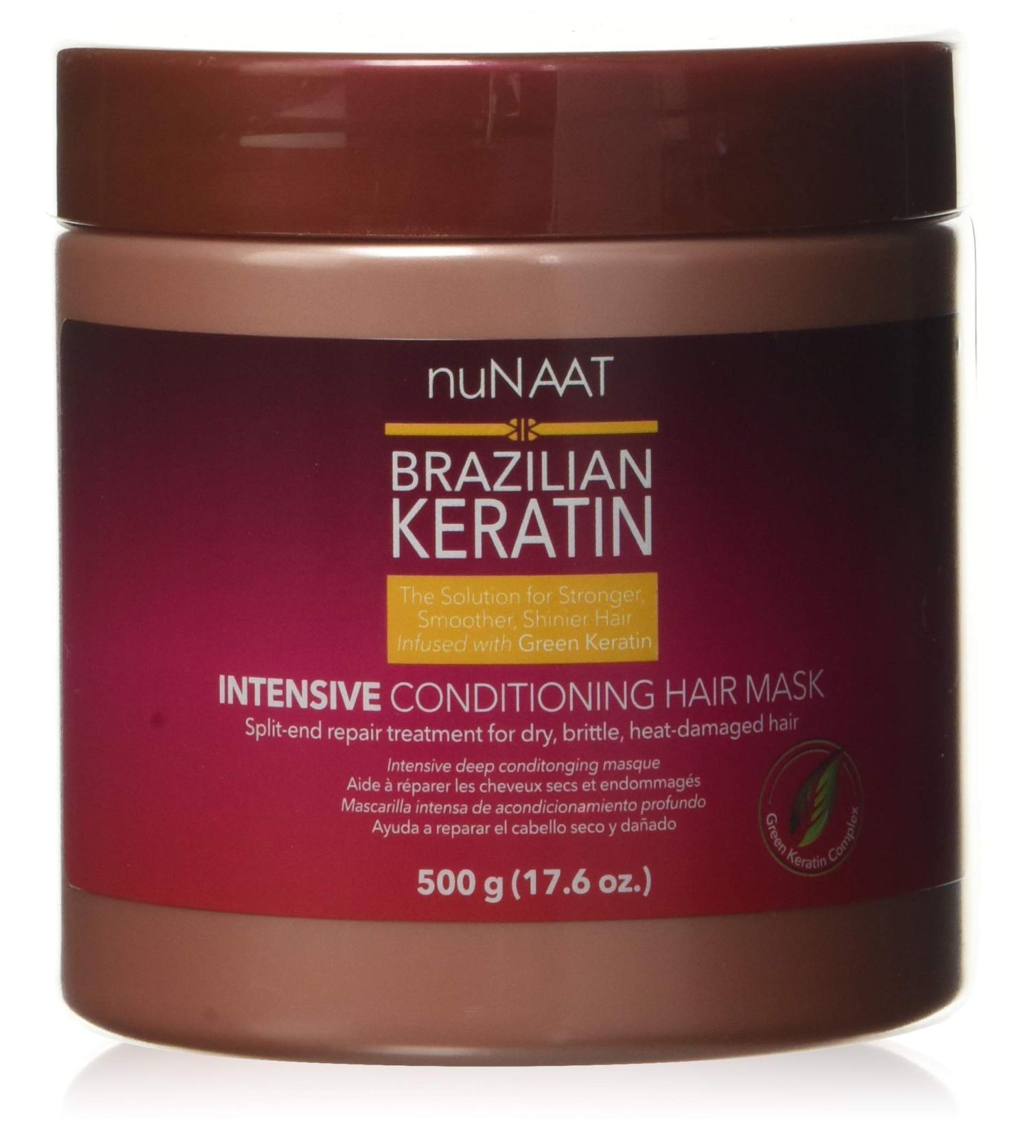 Nunaat Naat Brazilian Keratin Intensive Hair Mask 17.6 oz (500g) - Repair and strengthen hair with this nourishing treatment - Buy Online on GoSupps.com