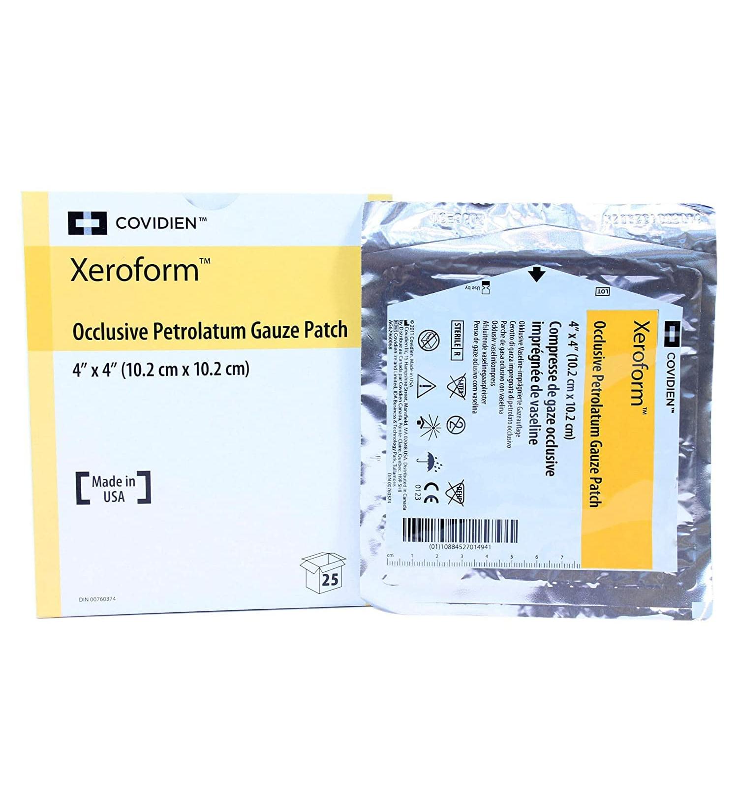 Xeroform Petrolatum Dressing Patch - 4 X 4 Inches 25 ea (1 Pack)