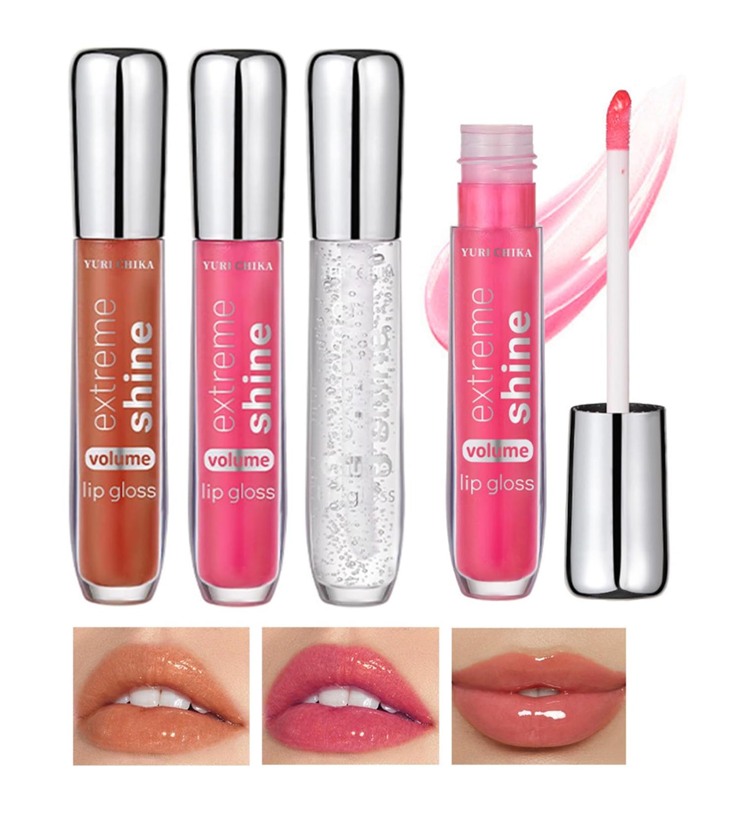 3Packs Lip Gloss Set Moisturizing Lip Oil with Hyaluronic Acid Lipgloss Care Fruit Flavoured Lip Oil For Dry Lip Glitter Shine Lip Glaze Gift for Women Teenage Girls (4 5 6) - Buy Online on GoSupps.com