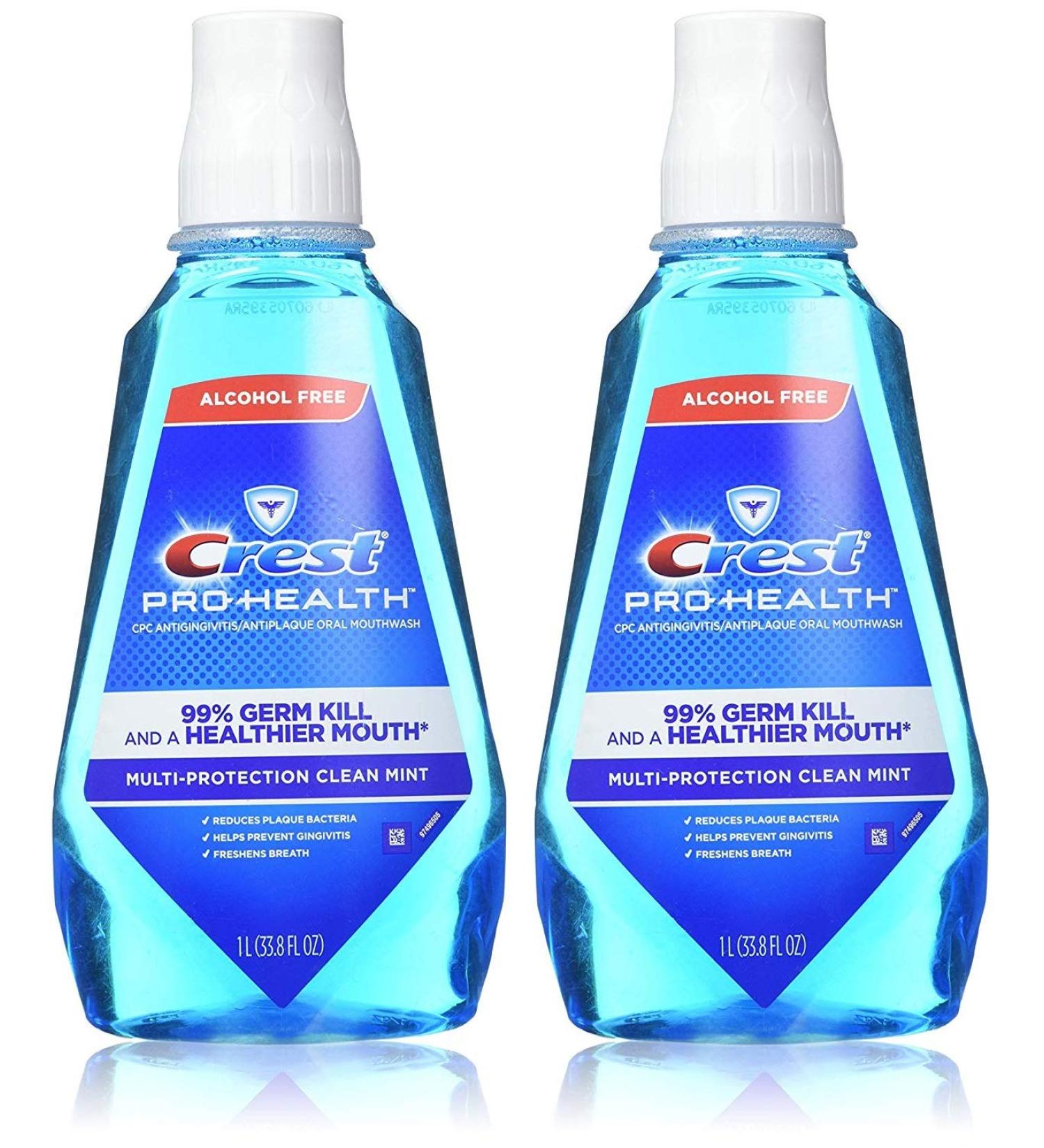 Crest Pro-Health Multi-Protection Refreshing Clean Mint Oral Rinse 33.8 fl oz (Pack of 2)