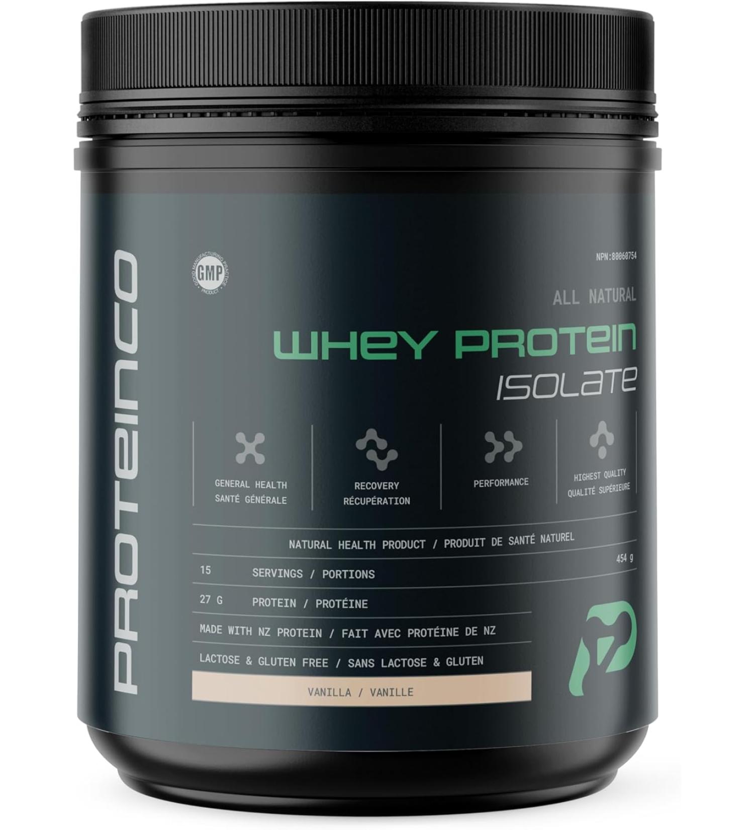 ProteinCo | All Natural New Zealand Whey Protein Isolate | Stevia | Grass Fed | 454g (Vanilla) - Buy Online on GoSupps.com