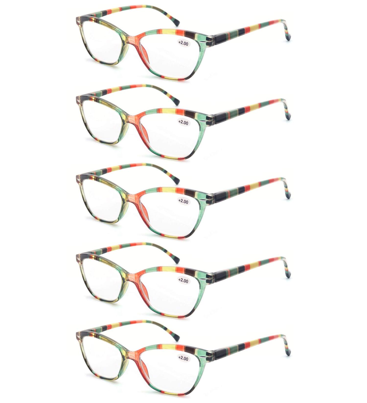 MODFANS 5 Pack Women's Reading Glasses - High Quality Comfortable Fashion +1.00 Super Reading Aid - Buy Online on GoSupps.com