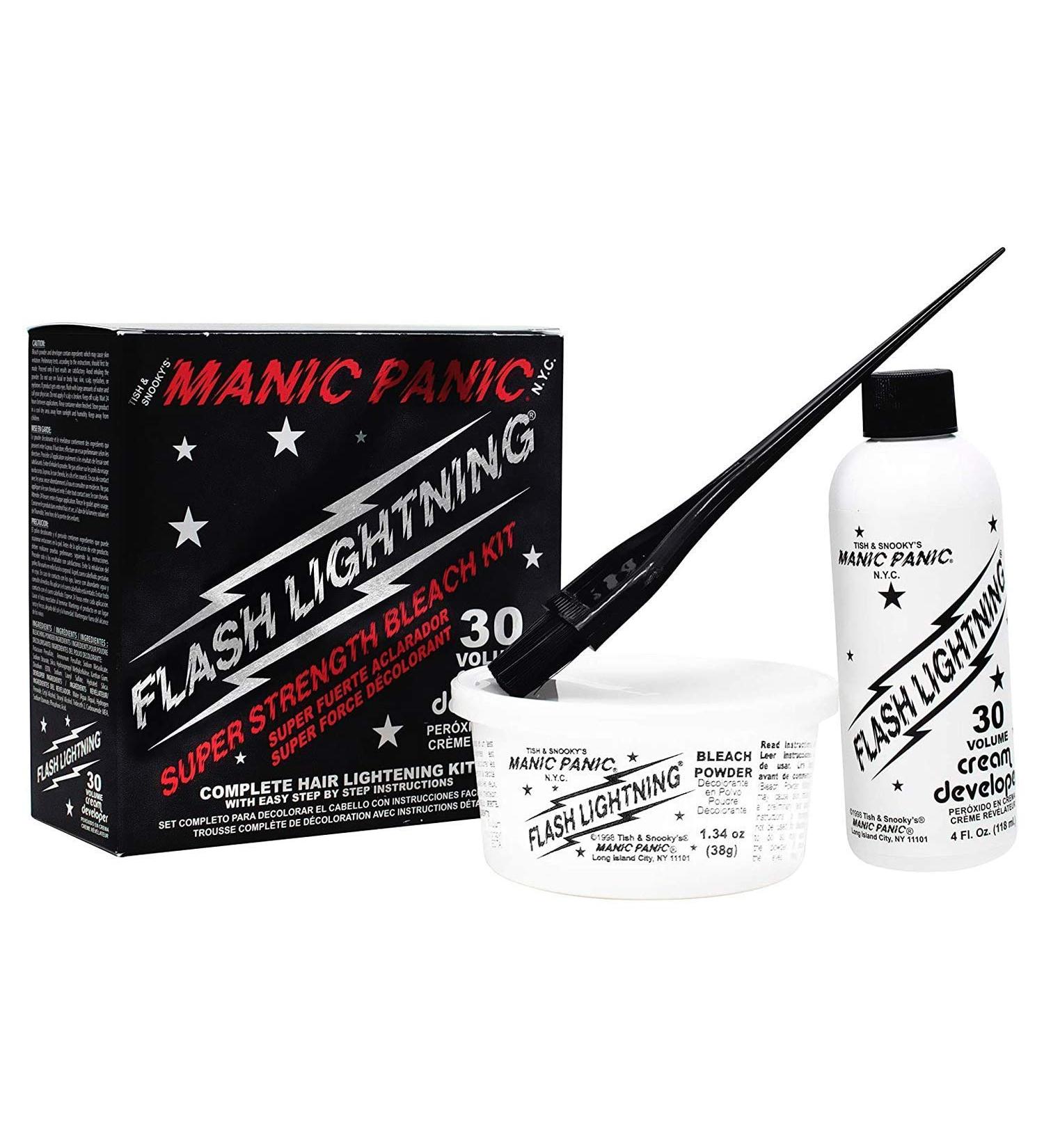 MANIC PANIC Flash Lightning Hair Bleach Kit - 30 Vol - Vegan & Cruelty-Free - Buy Online on GoSupps.com