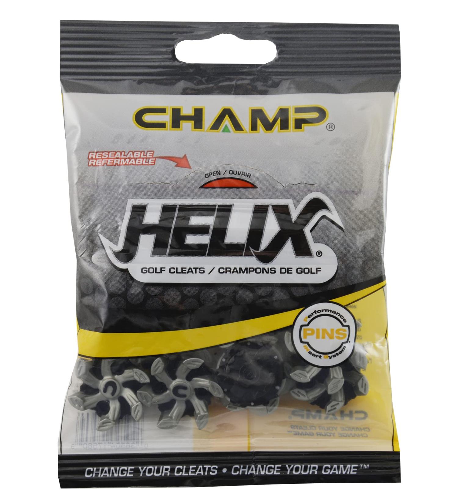 Champ Golf Helix Spikes (Disc Pack) - Silver/Black | Premium Golf Shoe Replacement Spikes - Buy Online on GoSupps.com