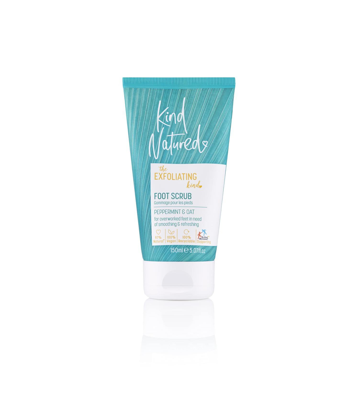KIND NATURED Peppermint & Oat Exfoliating Foot Scrub 150ml - Invigorating Foot Scrub for Smooth, Soft Feet - Buy Online on GoSupps.com
