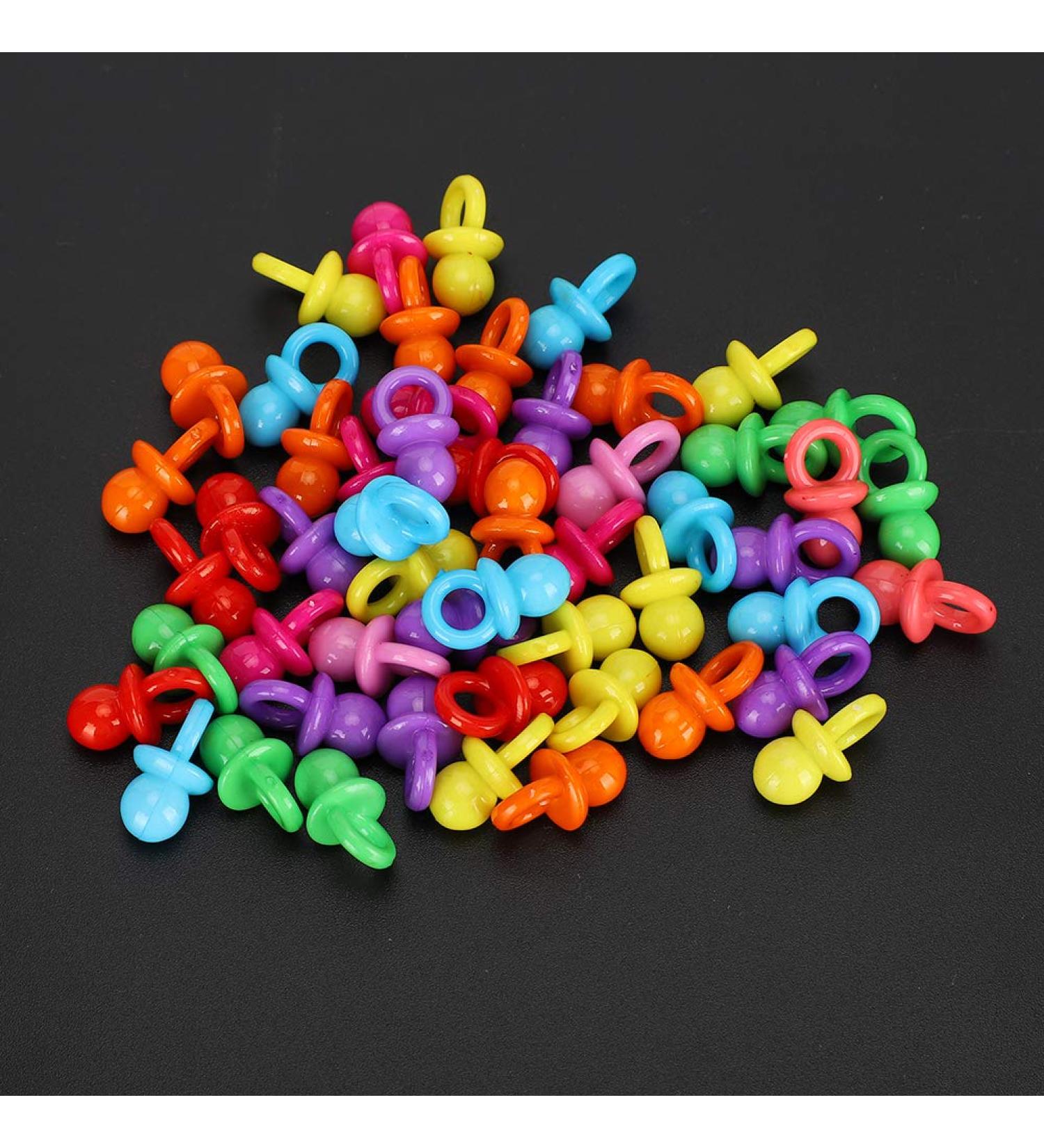 100pcs Acrylic Pacifiers - Soothing Mini Color Toys for Baby Baptism & Birthday Party Decoration - Buy Online on GoSupps.com