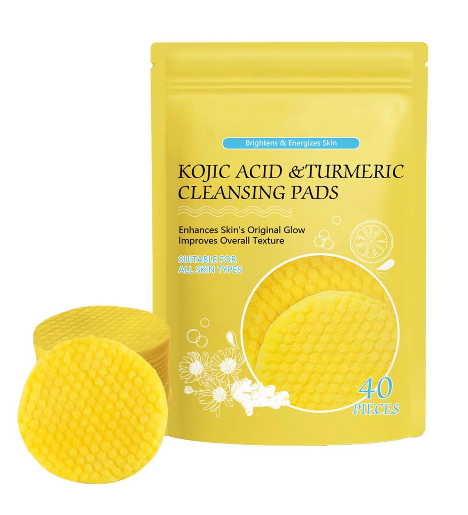Moreeulsi 40 Kojic-Acid & Turmeric Pads Turmeric Kojic Exfoliate Pads Turmeric Kojic-Acid Pads Infused Foaming E-xfoliating Pads Face Exfoliator Pad Removes Excess Keratin - Buy Online on GoSupps.com