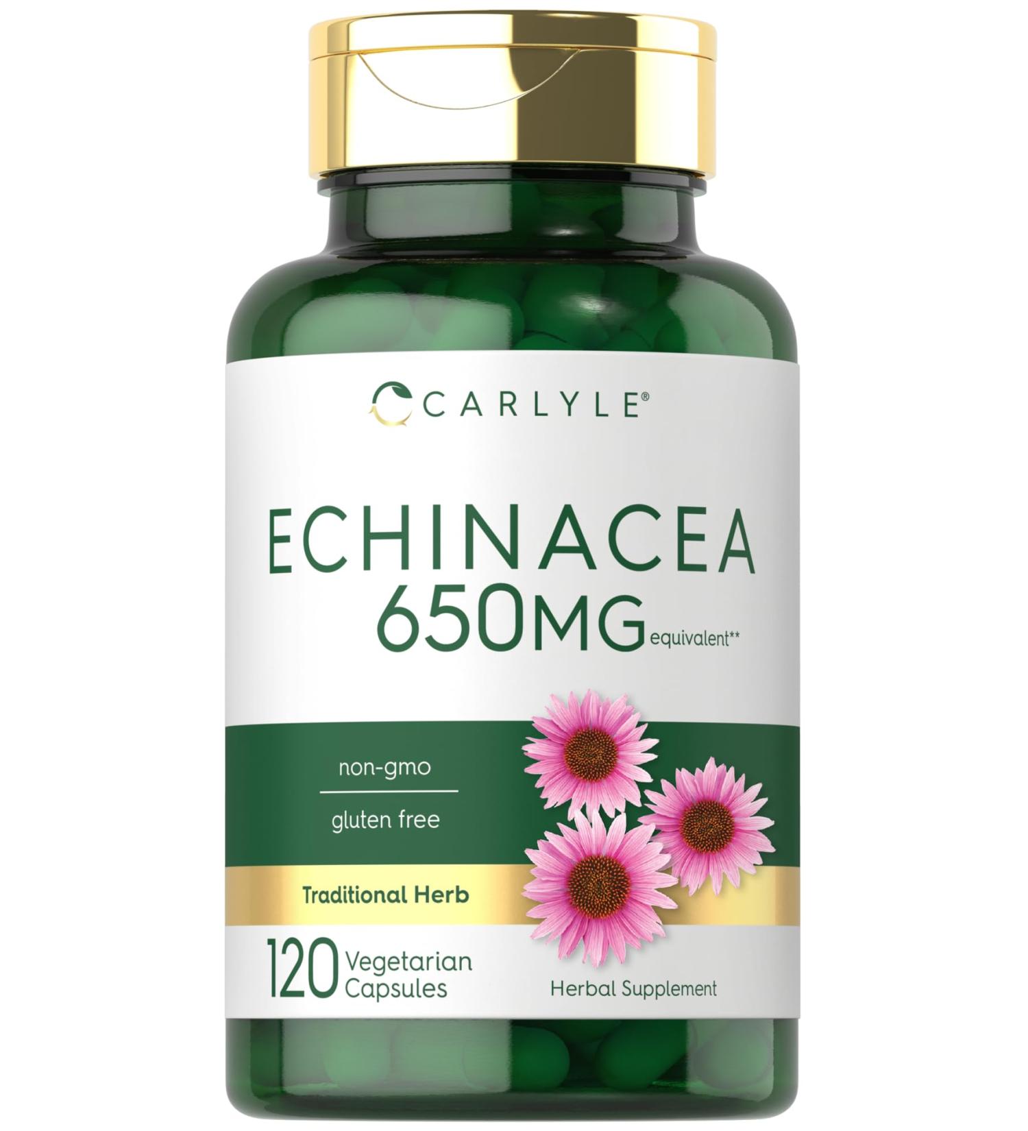 Carlyle Echinacea | 120 Capsules | Vegetarian Non-GMO & Gluten Free Supplement - Buy Online on GoSupps.com