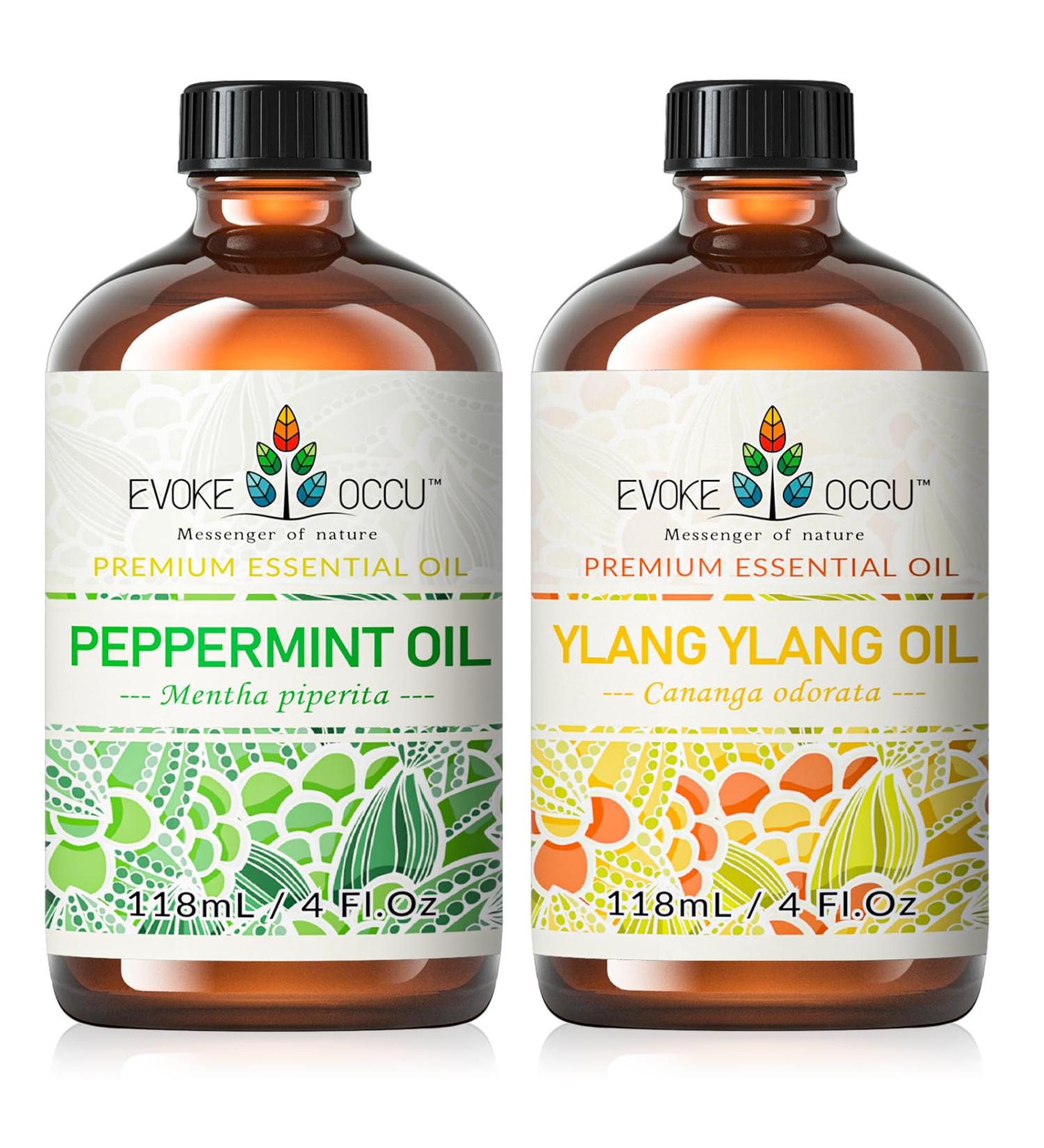 EVOKE OCCU Peppermint Essential Oil and Ylang Ylang Essential Oil - 4 Fl Oz - Buy Online on GoSupps.com