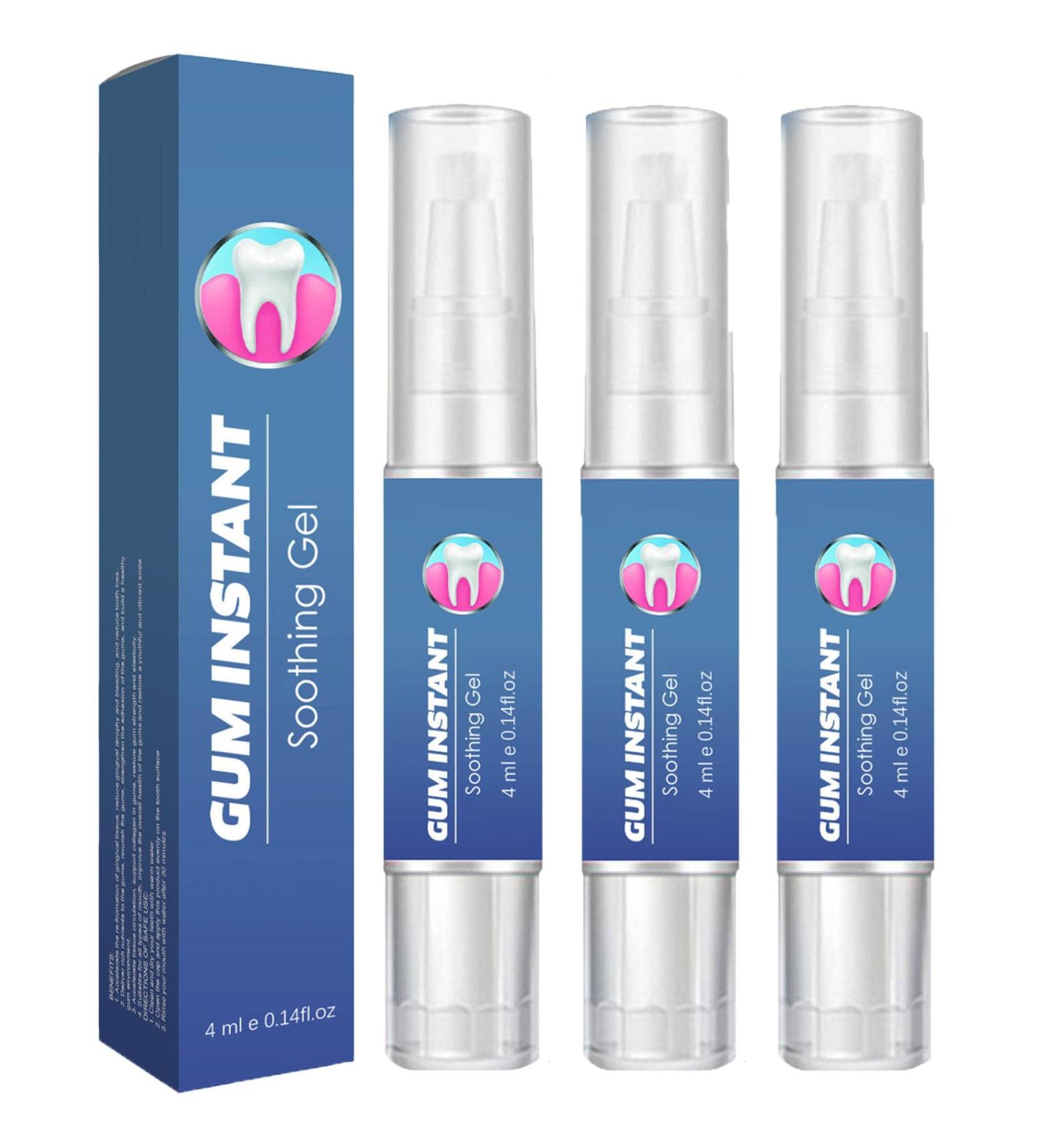 GumEase Gum Gel Gum Ease Teeth Repair Gel Gums Instant Soothing Gels Teeth Repaired Essence Pen Fresh Breath Reduce Yellowing Oral Care (3Pcs) - Buy Online on GoSupps.com