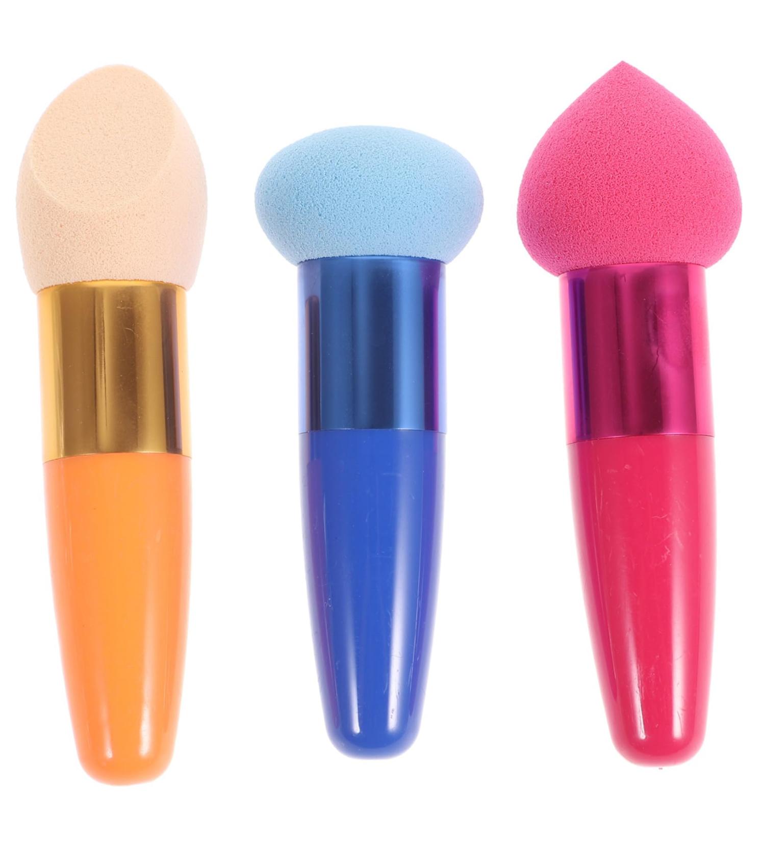 HAPINARY 3pc Makeup Powder Brush Concealer Sponge Lip Brush on Stick Cream Foundation Brush Gel Removing Tool Contour Brush Makeup Brush Tools Eye Shadow Travel Gourd - Buy Online on GoSupps.com