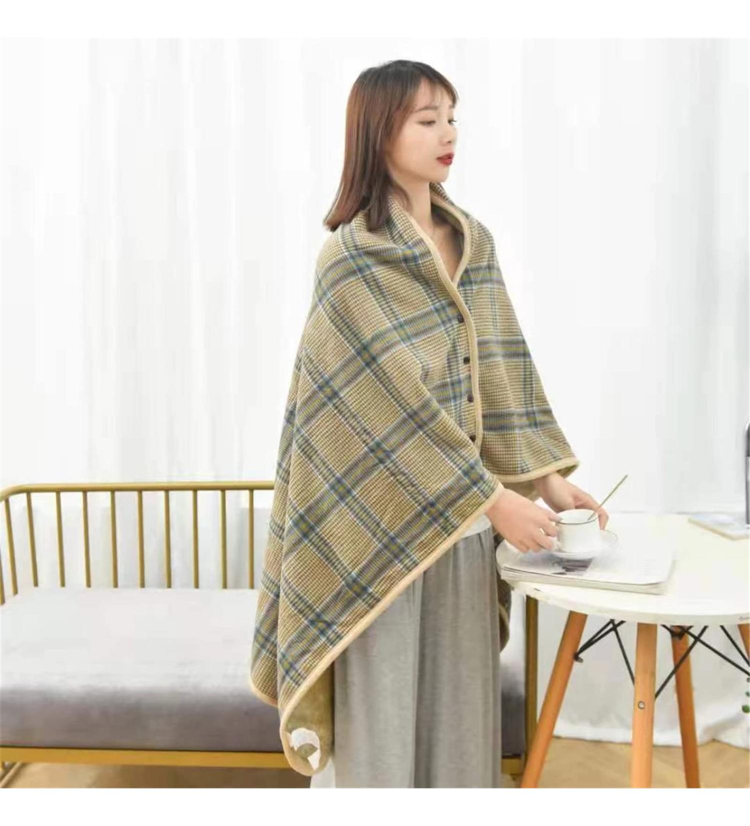 WOLWES Warm Wearable Blanket - Comfy Fleece Poncho with Buttons | Cozy Snuggle Throw Wrap Cape for Home & Office - Buy Online on GoSupps.com
