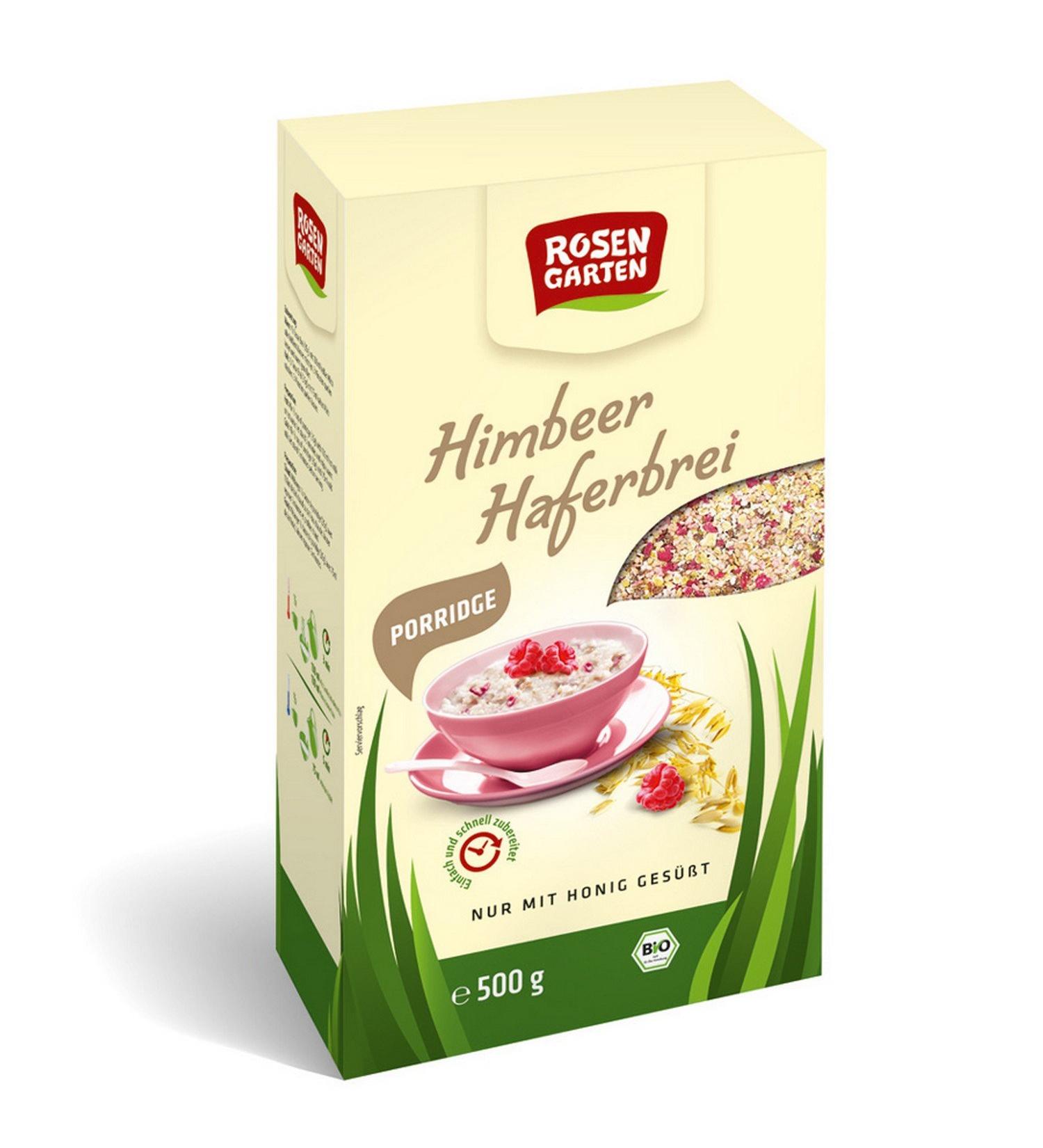 Rosengarten Organic Porridge Raspberry Oatmeal (1 x 500 g) 1 x 500 gr