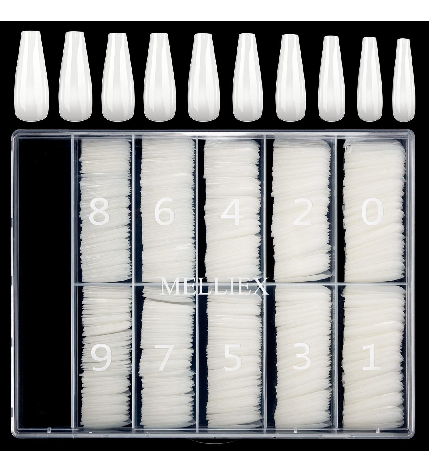 Buy Melliex 500 Pcs Ballerina Coffin Nail Tips - Natural Artificial Acrylic for Women | International Shipping Available - Buy Online on GoSupps.com