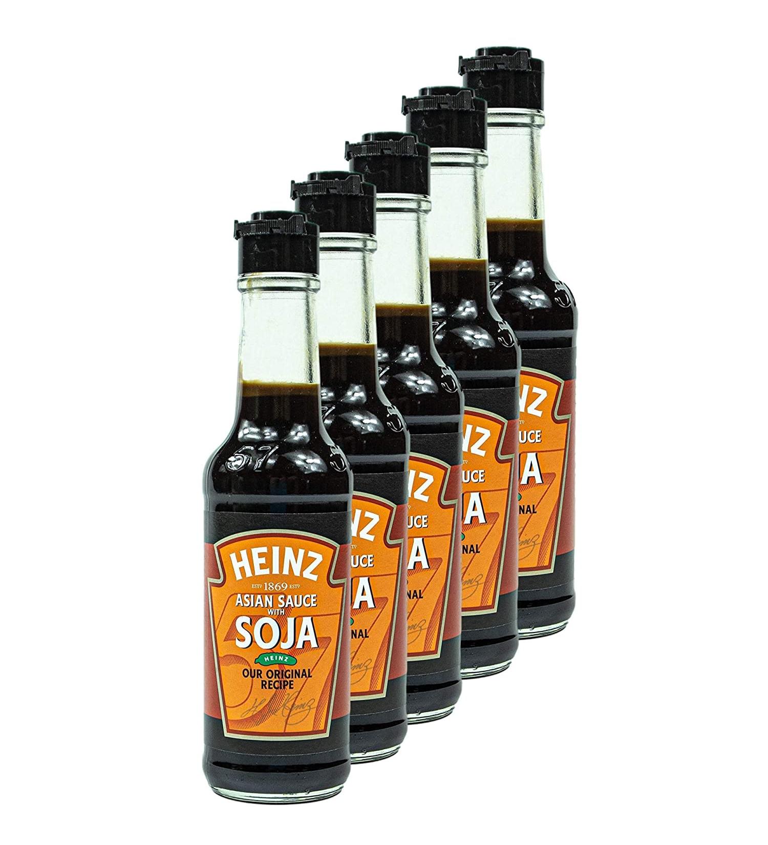 Heinz 5 Pack Sweet Asian Soy Sauce - 150ml Glass Bottles | Authentic Soy Sauce with Herbs & Spices - Ideal for International Shipping - Buy Online on GoSupps.com