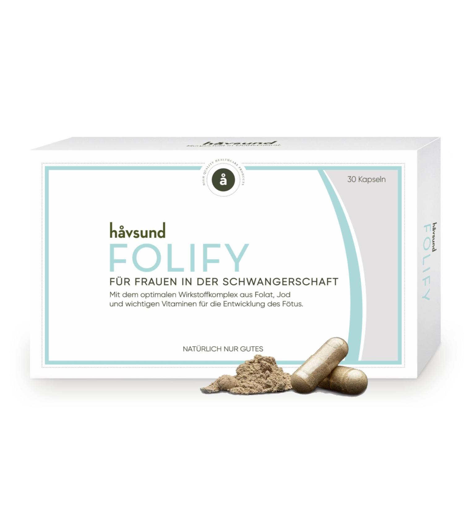 H vsund Folify Vitamins for Women in Pregnancy | 30 Capsules | Folate Folic Acid Iodine Biotin & Magnesium | Essential Vitamins for Expectant Mothers - Buy Online on GoSupps.com