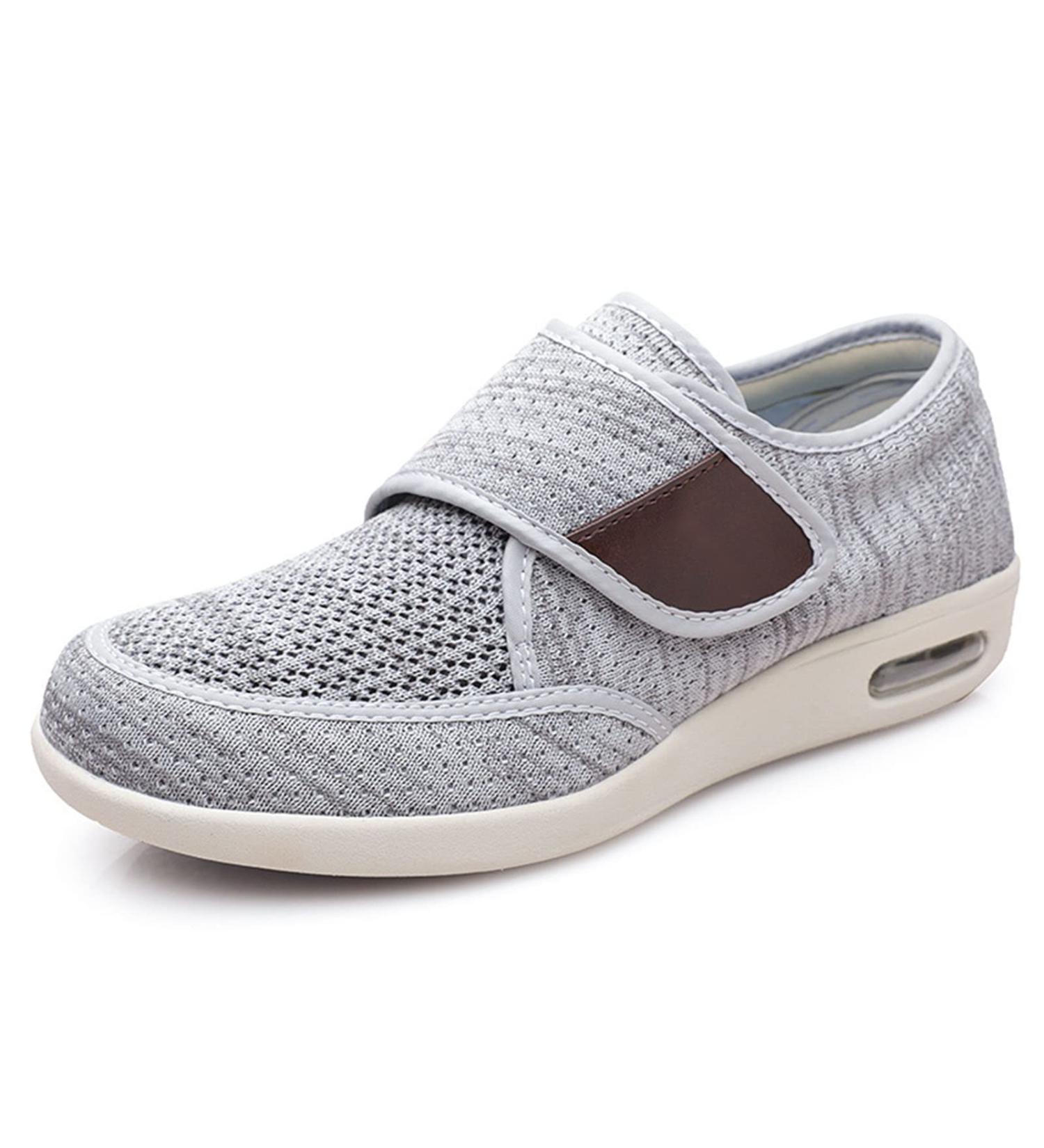 Men's Wide Diabetic Shoes: Lightweight & Comfy | Wide Width for Swollen Feet & Plantar Fasciitis | Size 10, Light Gray - Buy Online on GoSupps.com