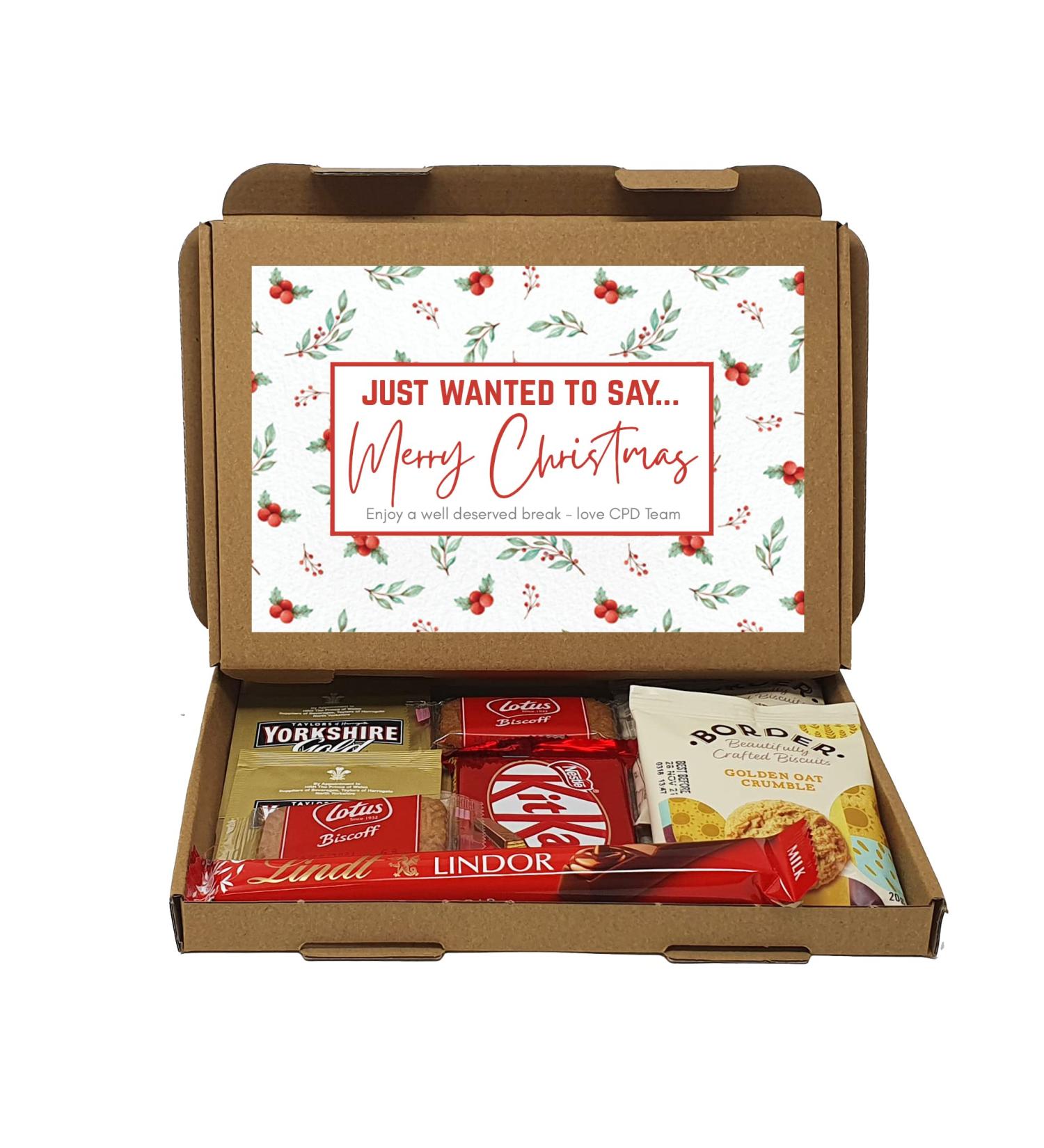 Personalised Christmas Selection Treats Sweets Gift Box Kids Hamper Stocking Children Adults Present - Tea Box Tea D1