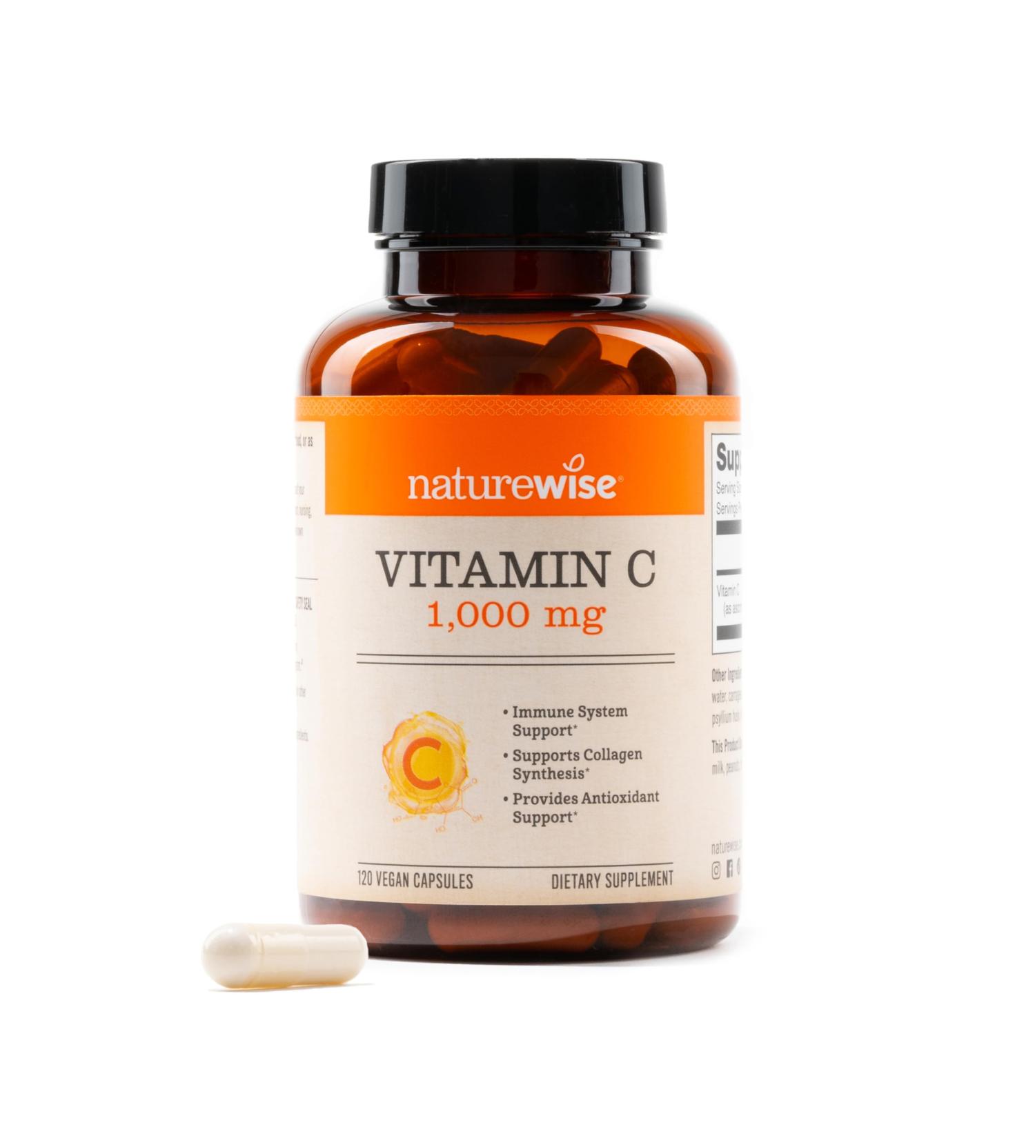 NatureWise Vitamin C 1000mg Capsules - Extra Strength Vegan Vitamin C for Daily Antioxidant & Immune Support - Non-GMO USA Manufactured - 120 Capsules 120-Day Supply Unflavored 120 Count (Pack of 1) - Buy Online on GoSupps.com