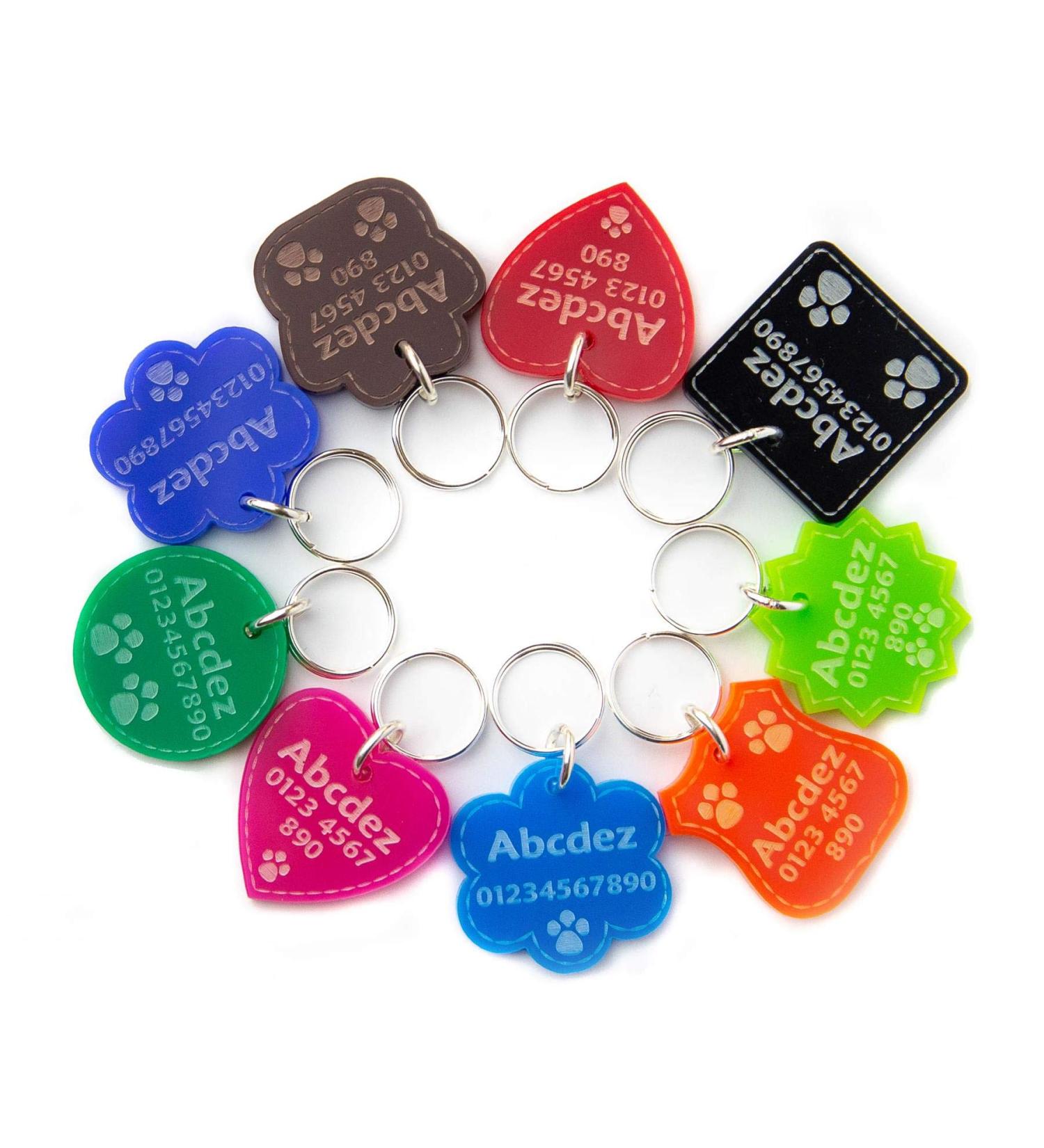 Personalized Dog Tag Pendant for Cats & Dogs | Engraved Pet ID | Durable Acrylic Collar Tag - Buy Online on GoSupps.com