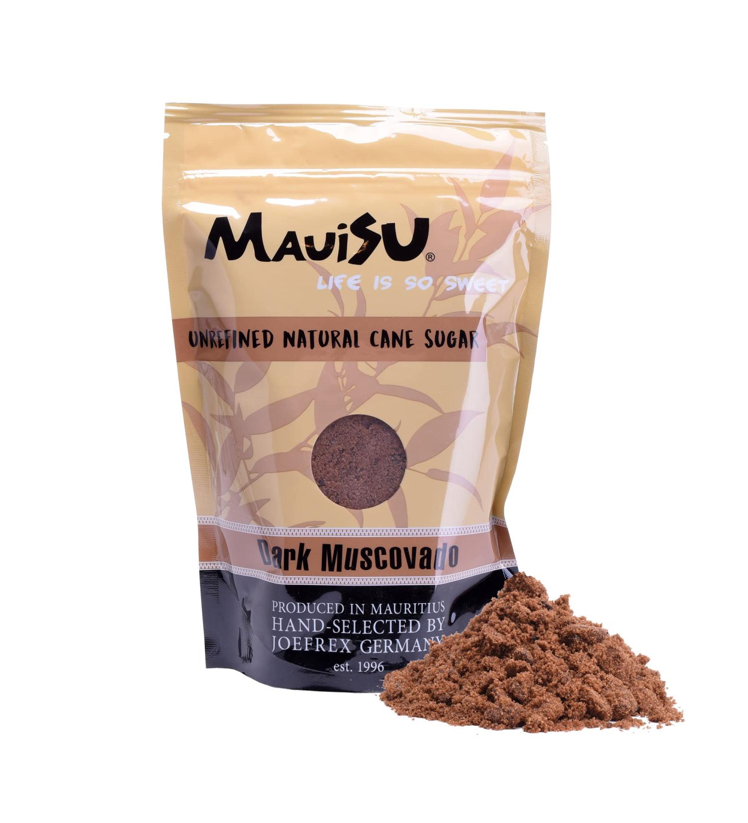 MauiSu Dark Muscovado Cane Sugar 500g - No Additives - Ideal for Bubble Tea - Premium Dark Cane Sugar - Buy Online on GoSupps.com