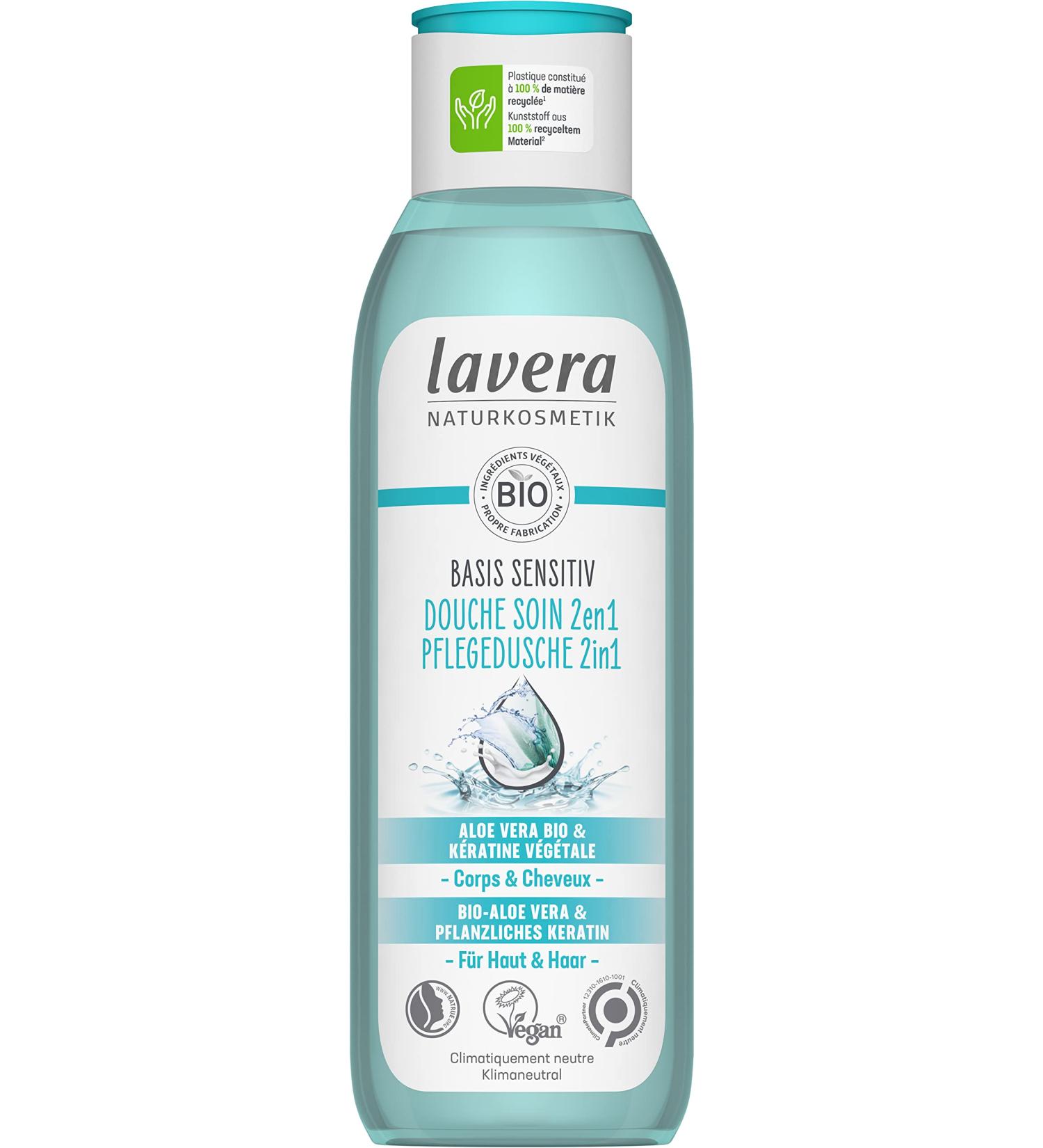  lavera lavera basis sensitive 2-in-1 Shower Care - Natural cosmetics - vegan - shower gel - With aloe vera and plant keratin - Biodegradable formulas without mineral oils - 250 ml - Buy Online on GoSupps.com