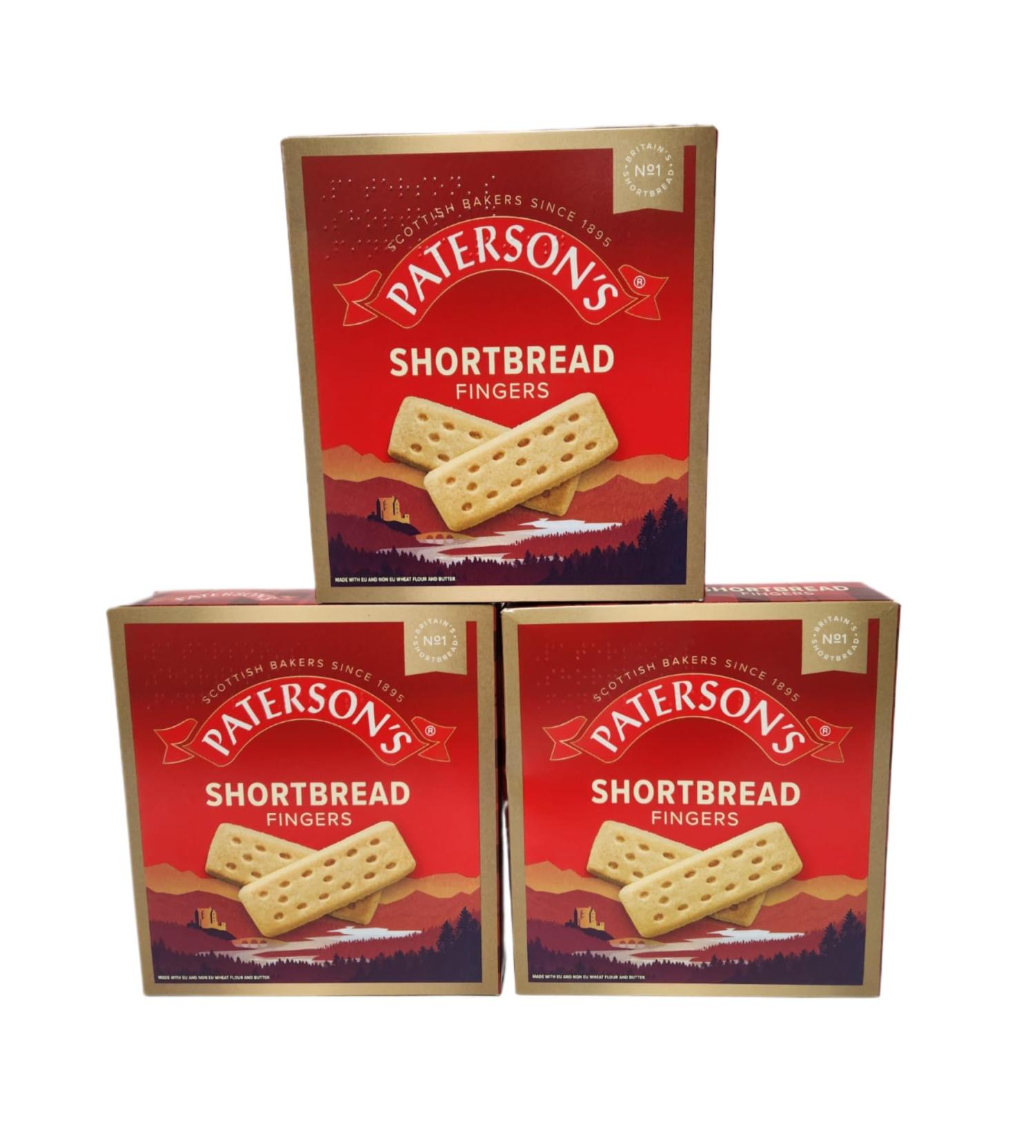 Paterson's Shortbread Fingers 300g Pack Of 3 Delicious Festive Scottish Cookies Sweet Butter Biscuit Delights - Buy Online on GoSupps.com