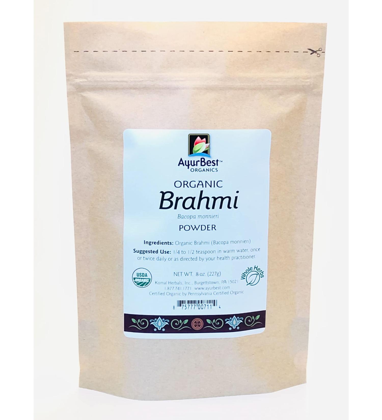 Ayurbest Organics - Brahmi powder Organic USDA certified Kosher - Bacopa monnieri (8 oz)