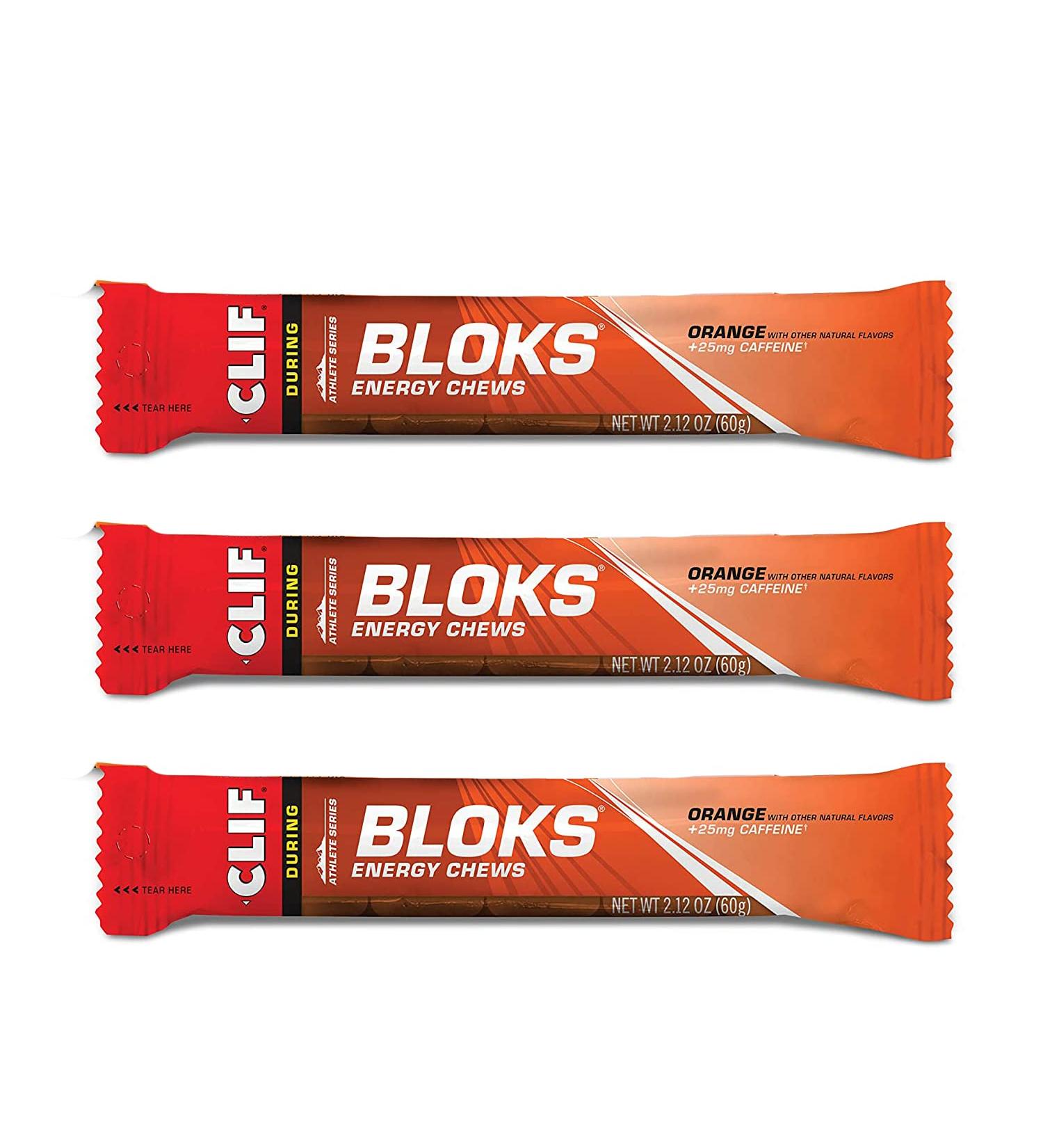 CLIF BLOKS - Energy Chews - Orange with 25mg Caffeine - Non-GMO - Plant Based Food - Fast Fuel for Cycling and Running-Workout Snack (2.1 Ounce Packet 3 Count) Orange 3 Count (Pack of 1) - Buy Online on GoSupps.com